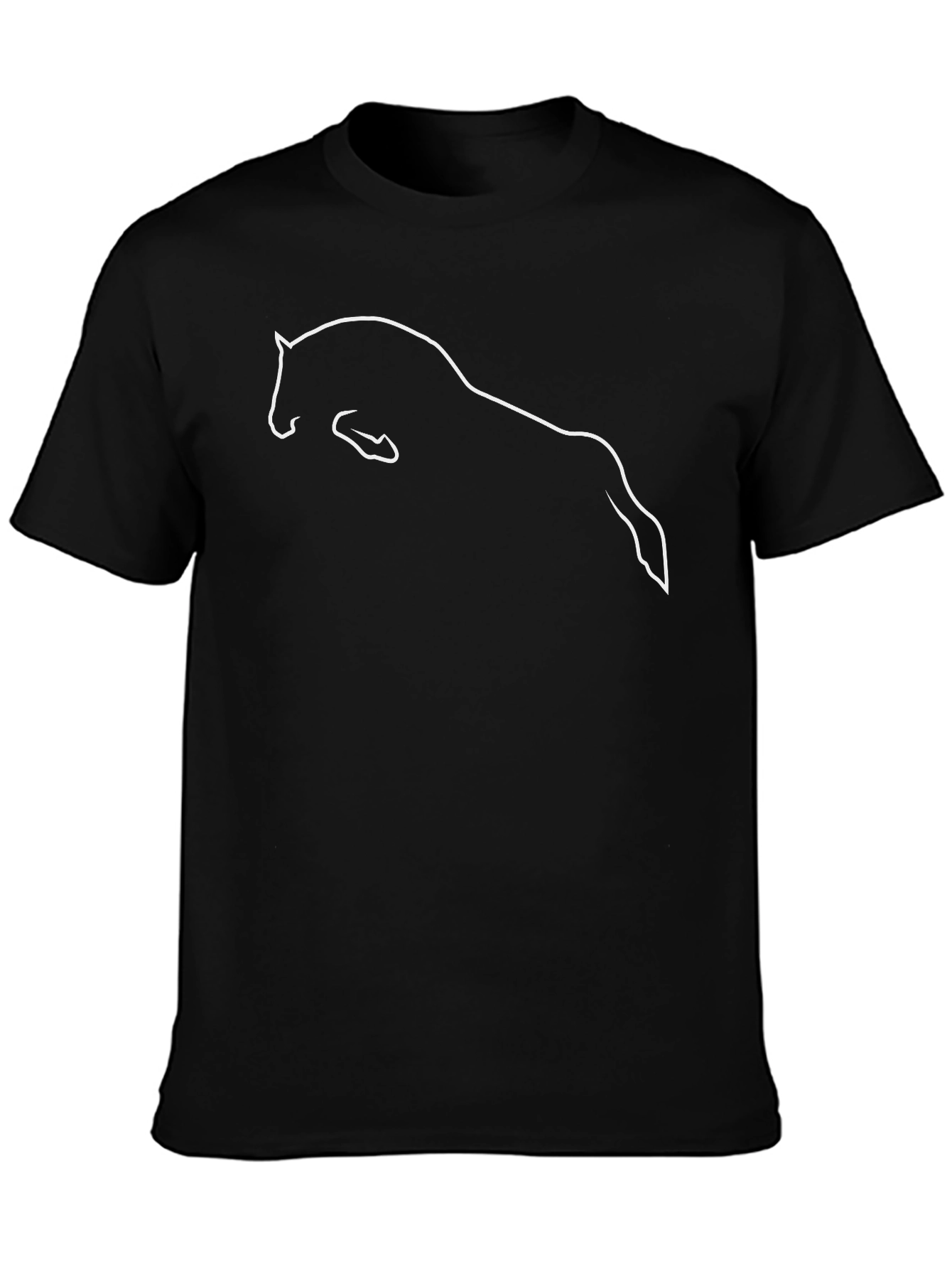 Horse Outline Black T-Shirt - Equestrian Style