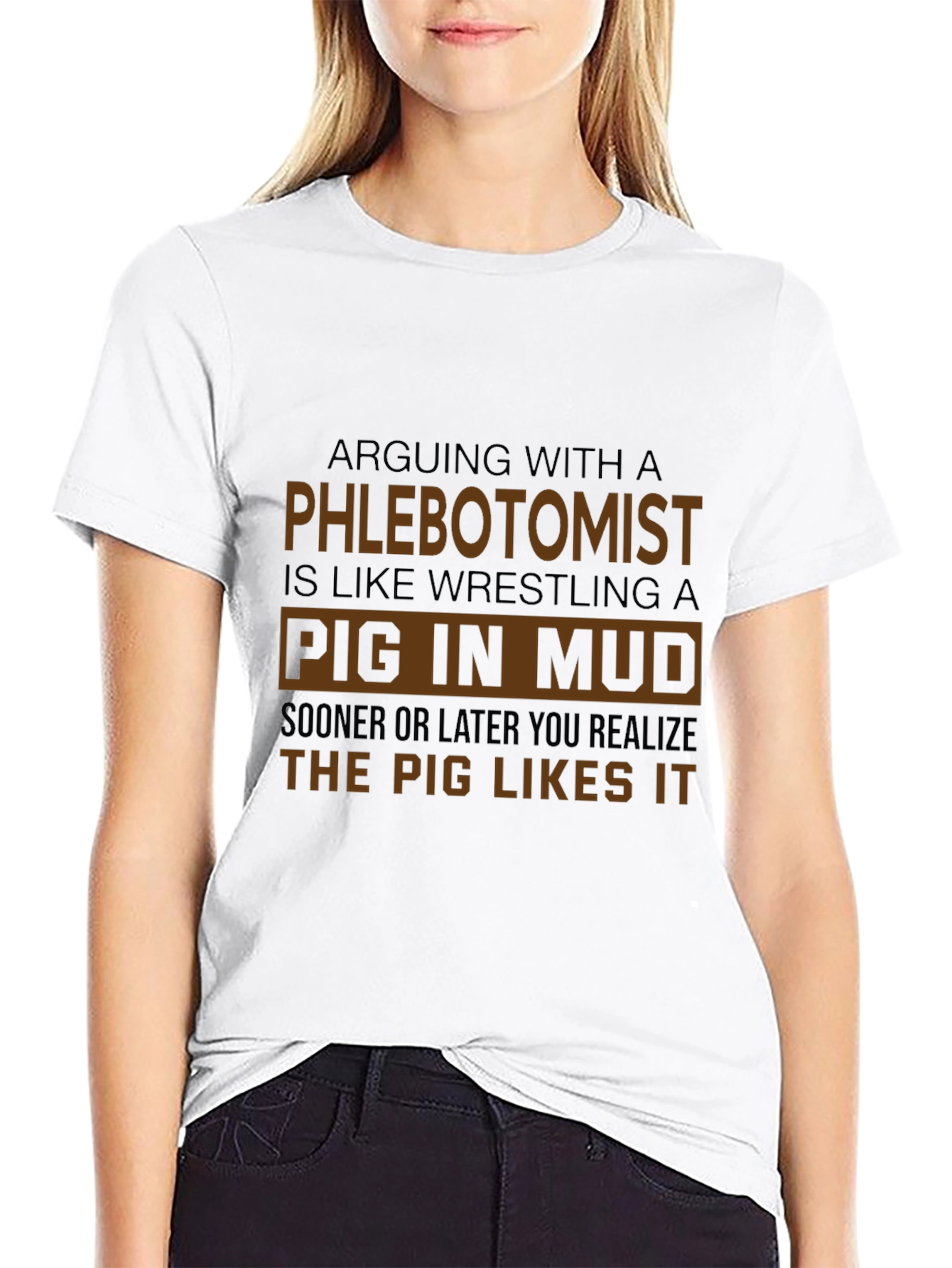 Phlebotomist Pig in Mud T-Shirt Funny Profession Tee