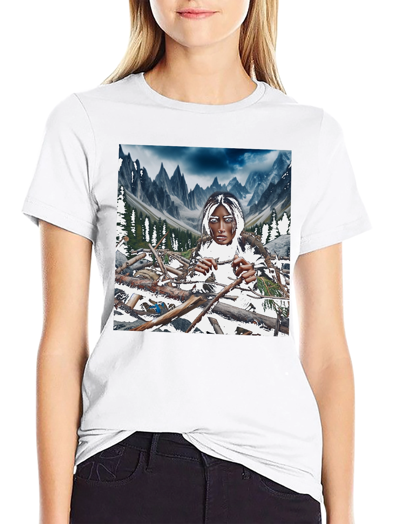 Abstract Forest T-Shirt - Black