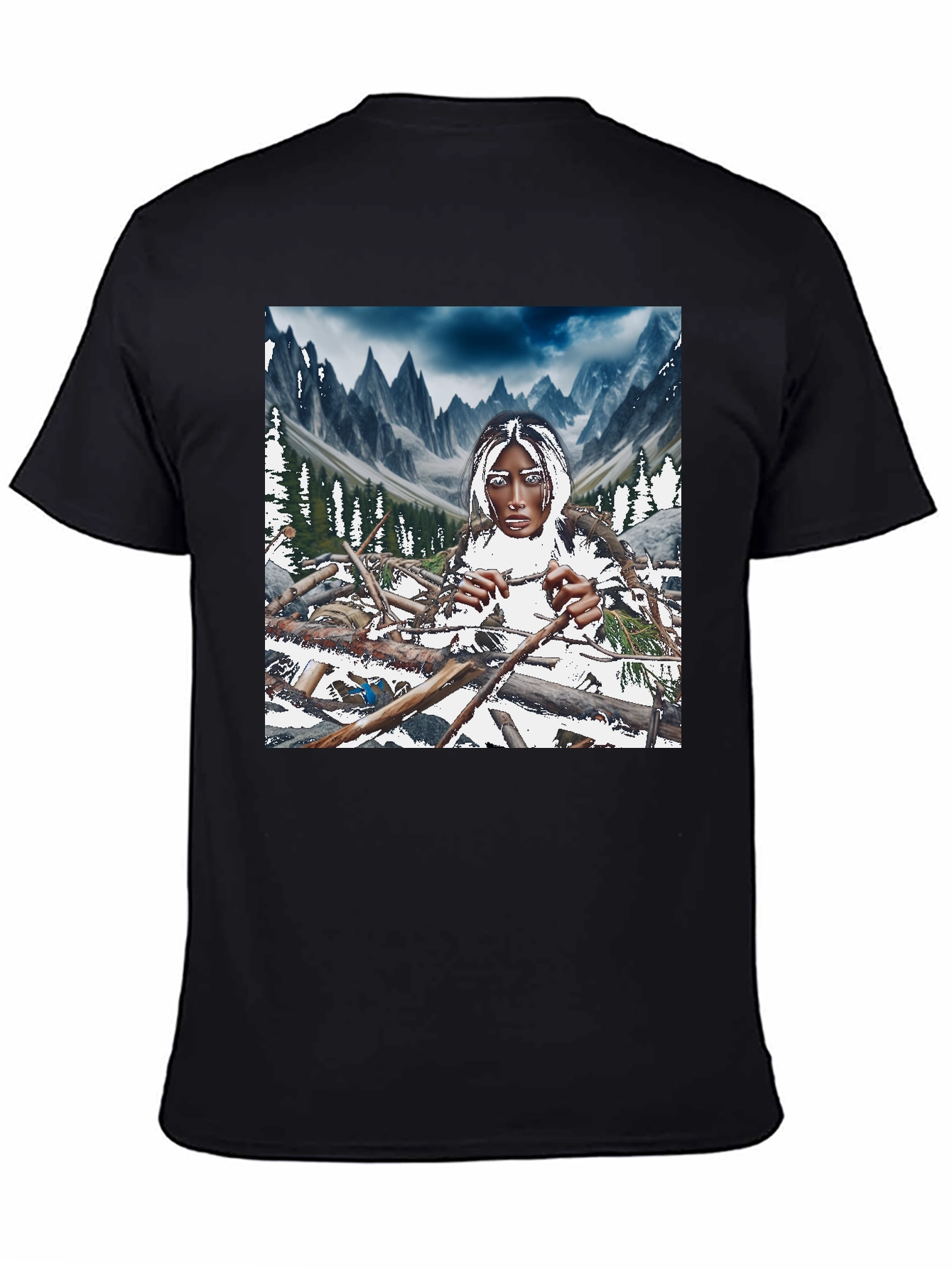 Abstract Forest T-Shirt - Black