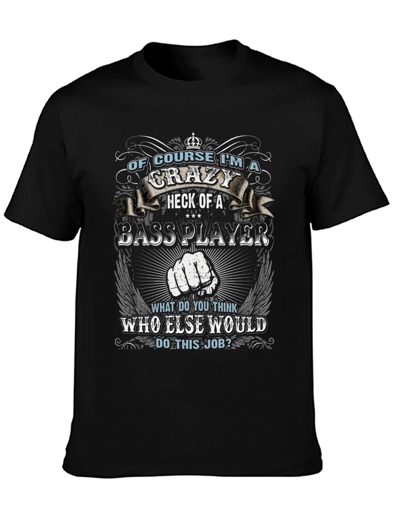 Crazy Bass Player Graphic T-Shirt