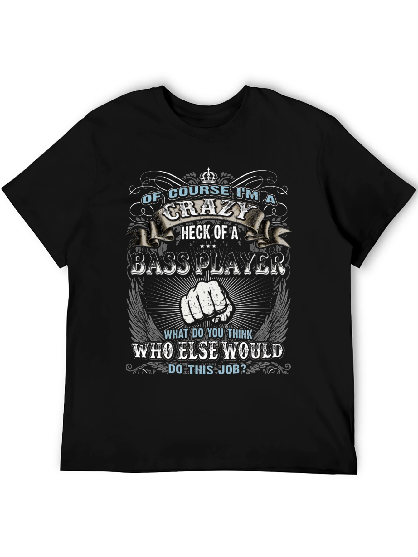 Crazy Bass Player Graphic T-Shirt