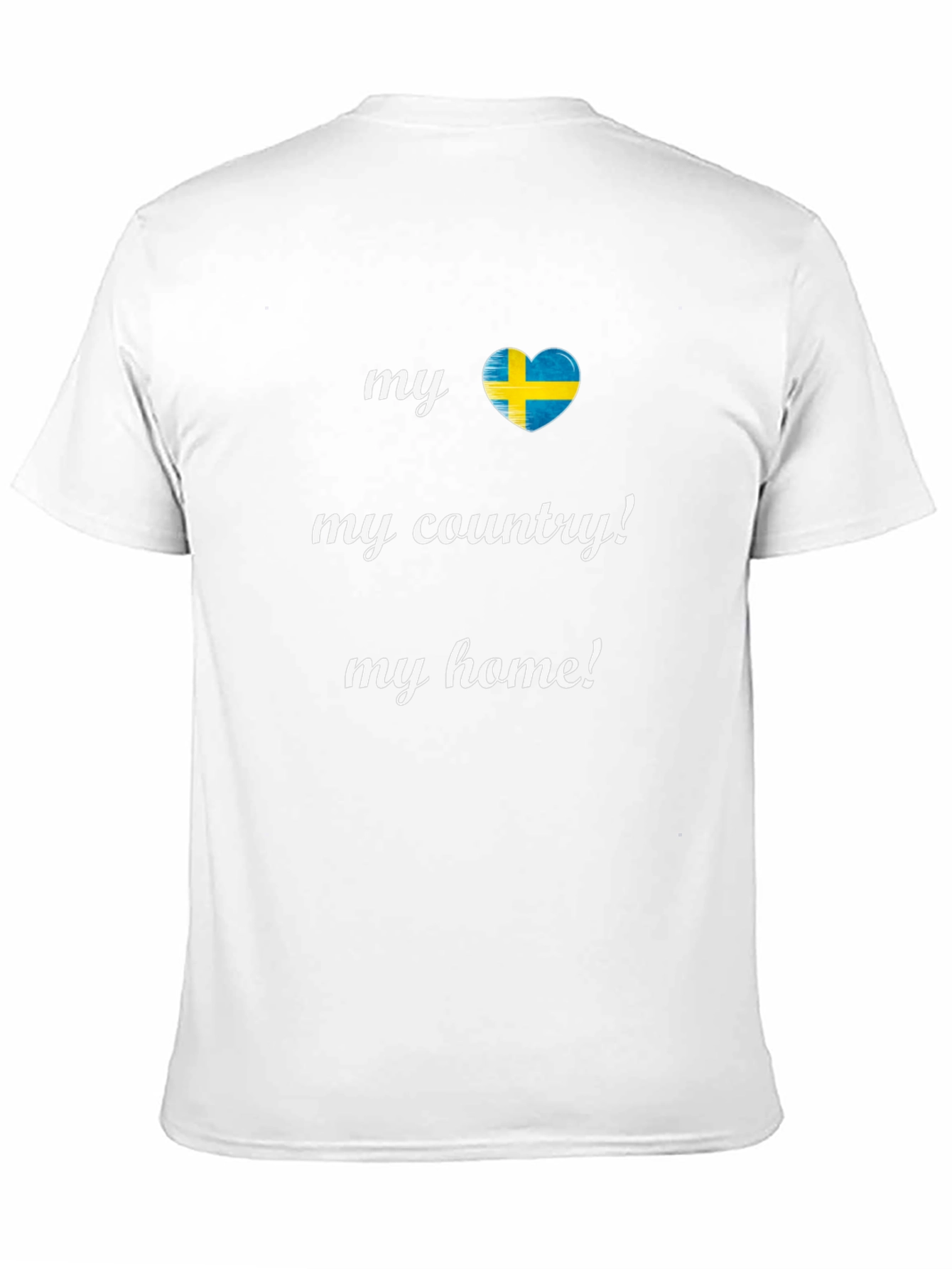 Sweden Flag Heart T-Shirt - My Country My Home