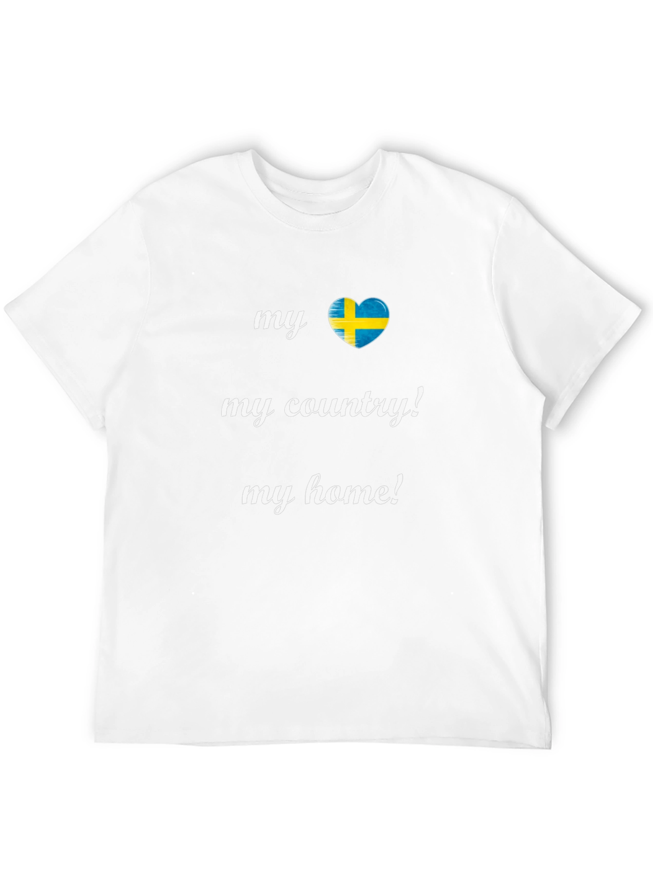 Sweden Flag Heart T-Shirt - My Country My Home