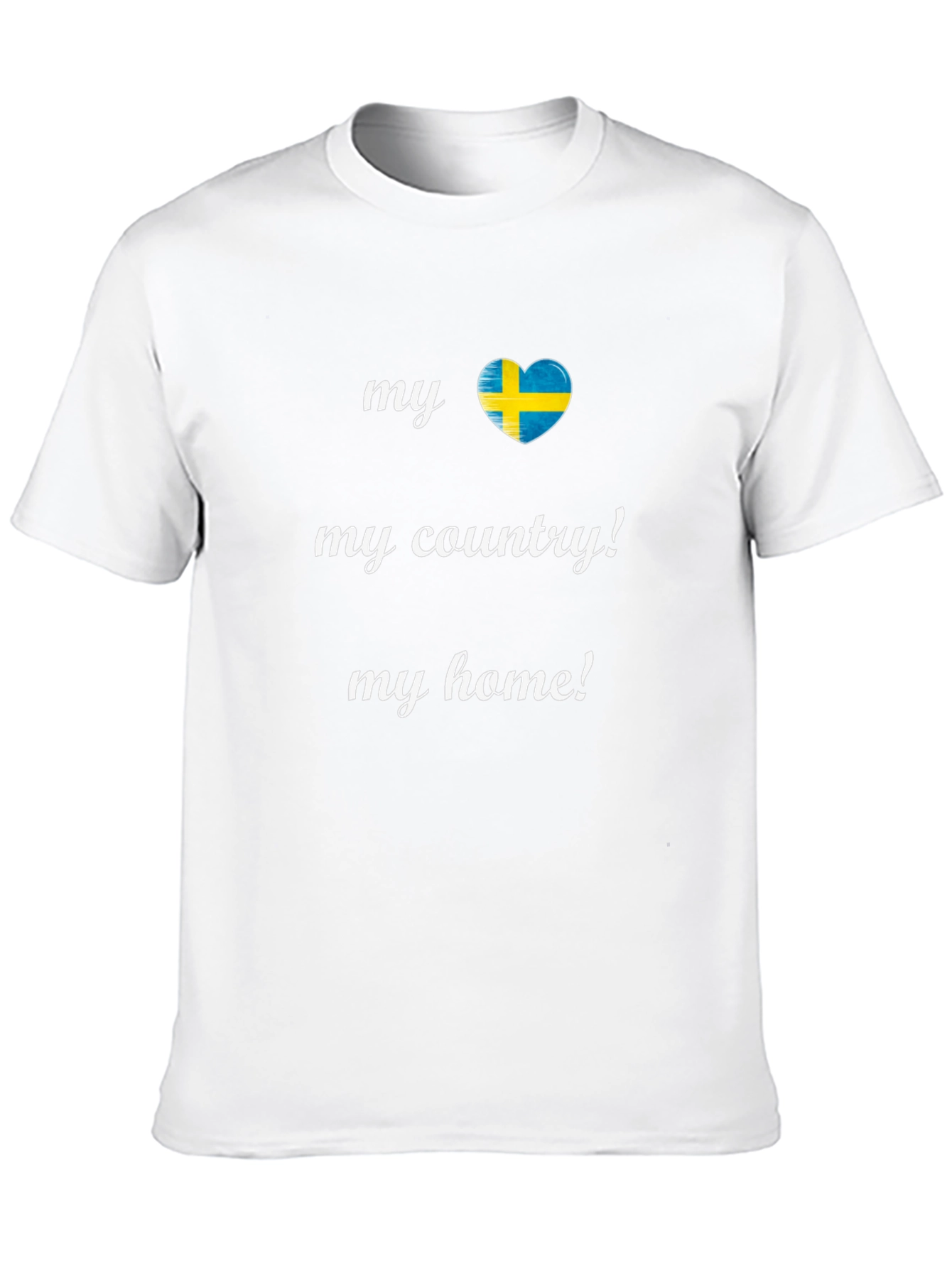 Sweden Flag Heart T-Shirt - My Country My Home