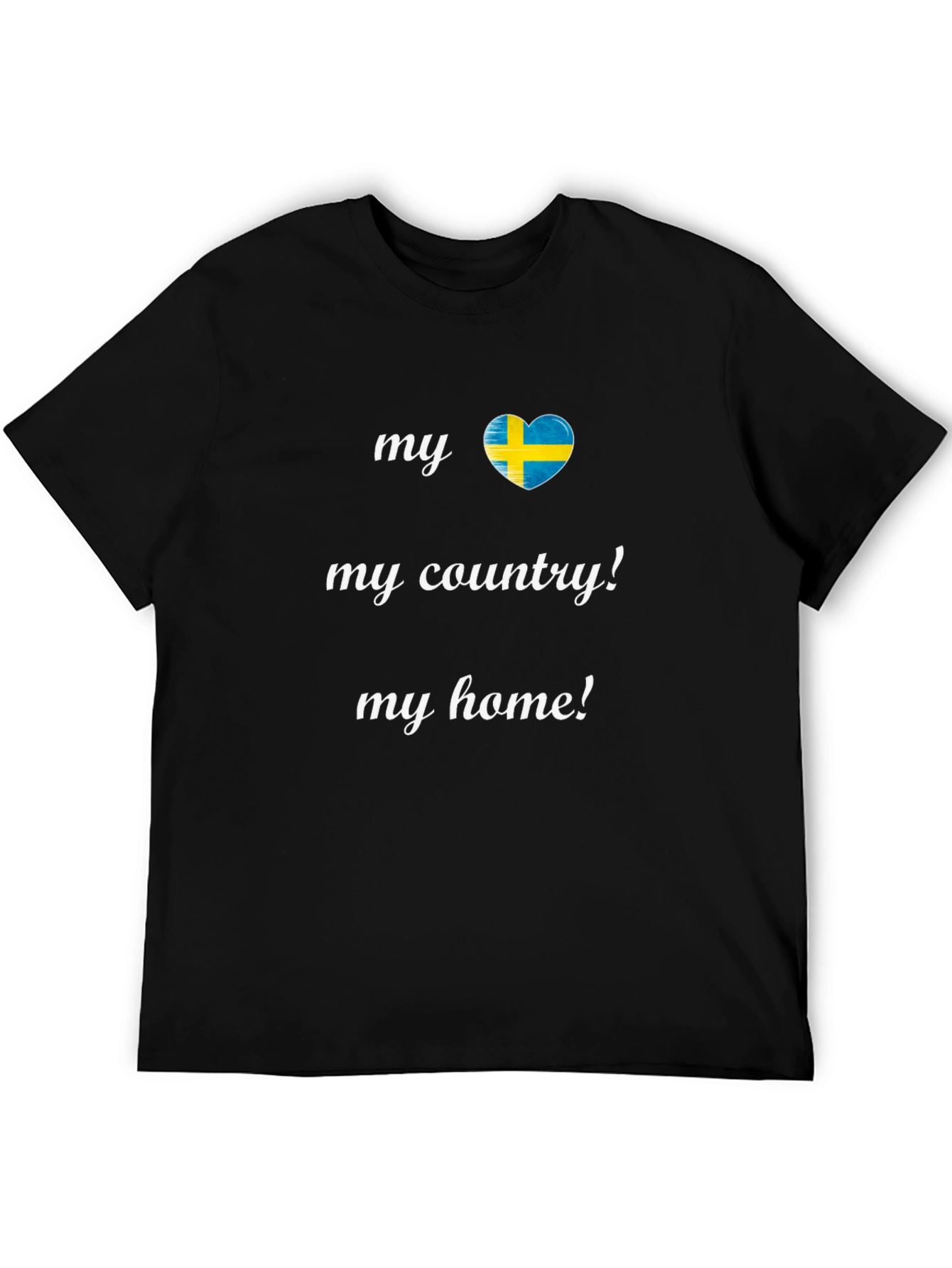 Sweden Flag Heart T-Shirt - My Country My Home