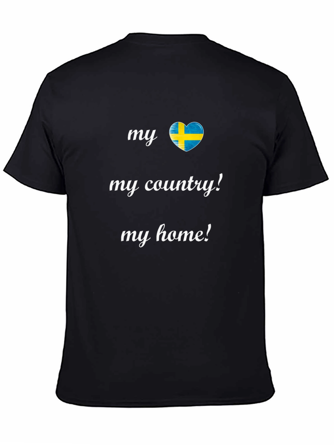 Sweden Flag Heart T-Shirt - My Country My Home