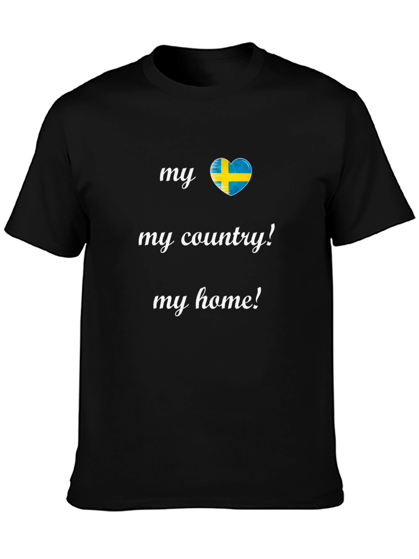Sweden Flag Heart T-Shirt - My Country My Home