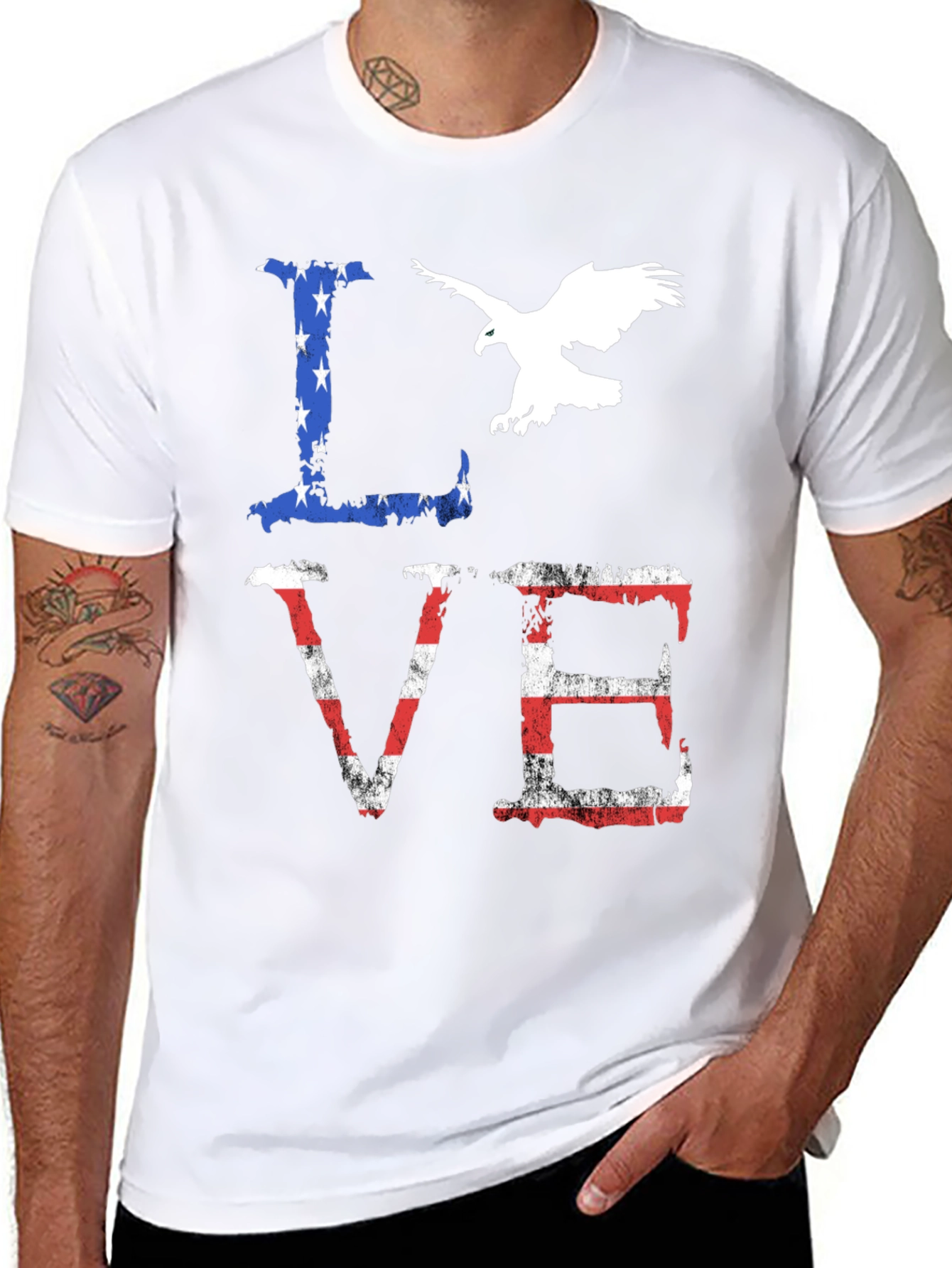 Patriotic Love Graphic T-Shirt
