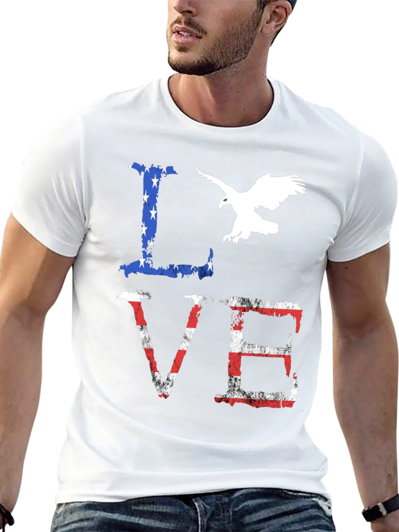 Patriotic Love Graphic T-Shirt