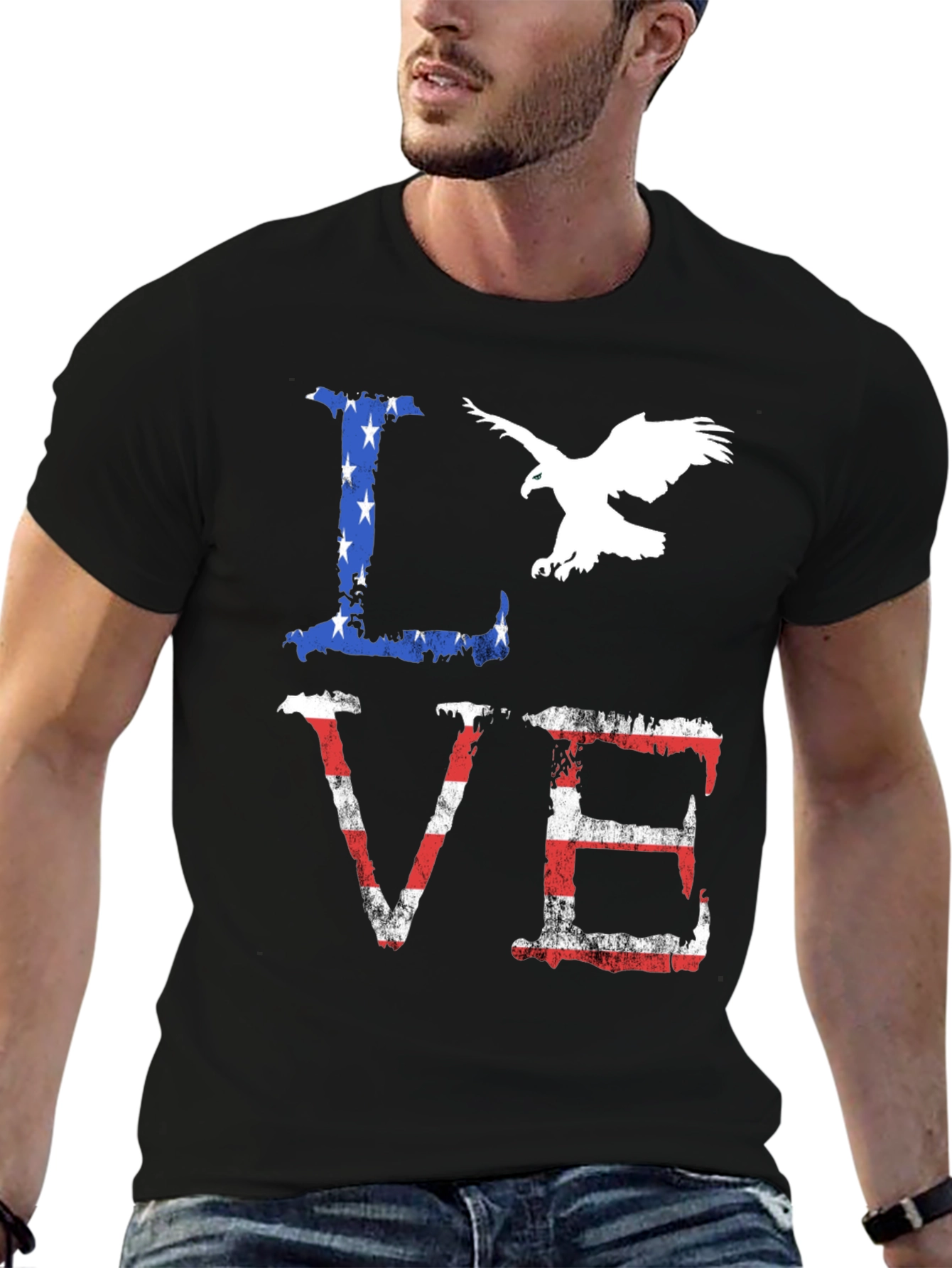 Patriotic Love Graphic T-Shirt