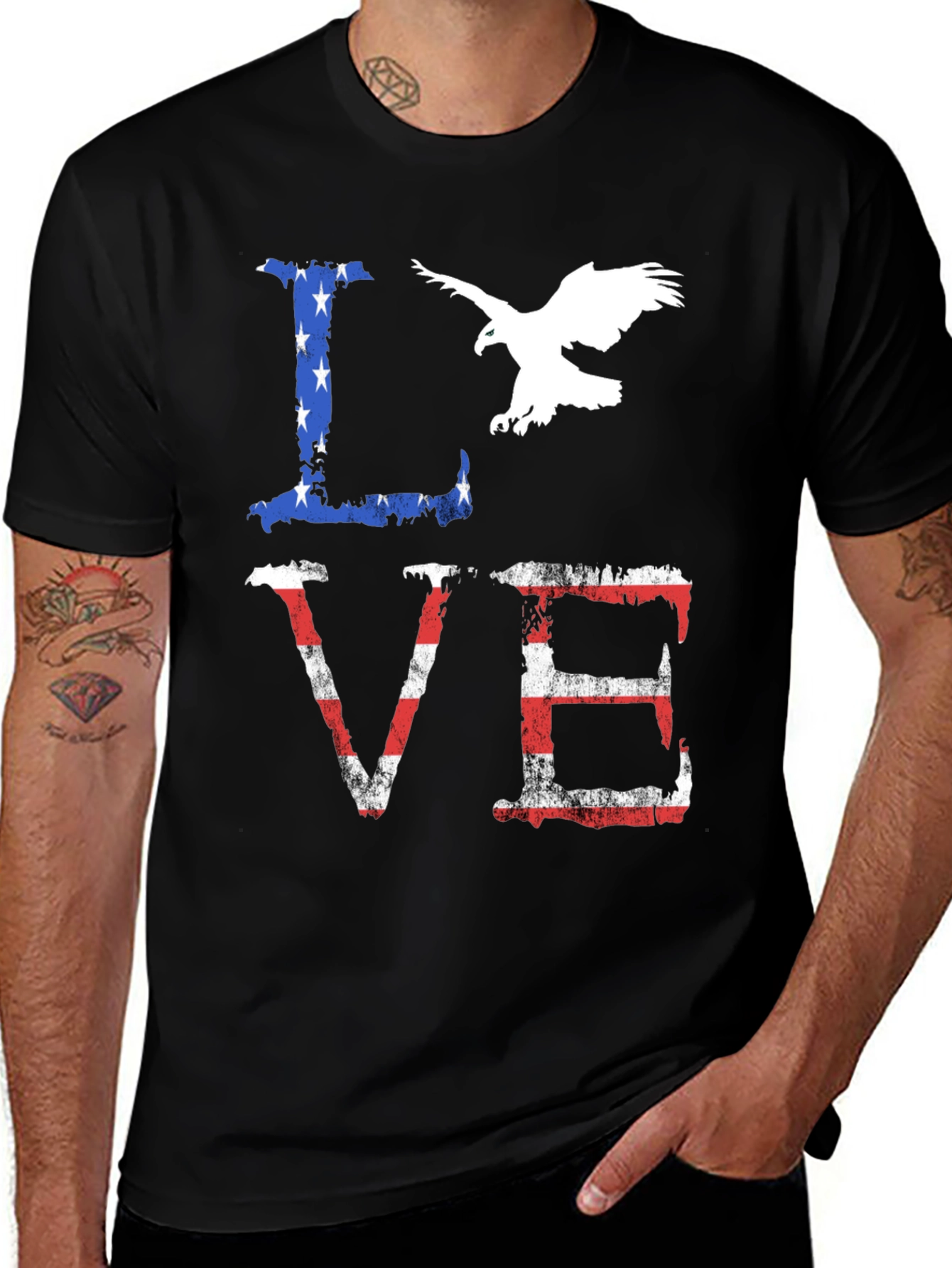 Patriotic Love Graphic T-Shirt