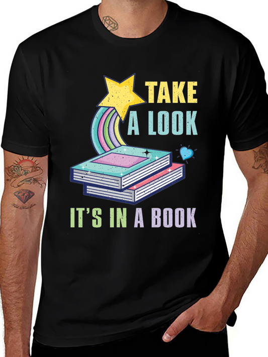 Take A Look Its In A Book Black Graphic Tee