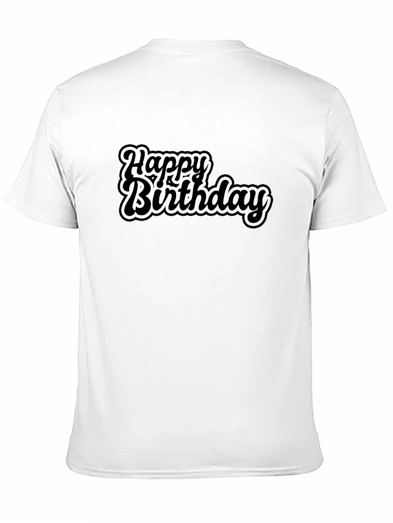 Happy Birthday Black Graphic Tee Shirt