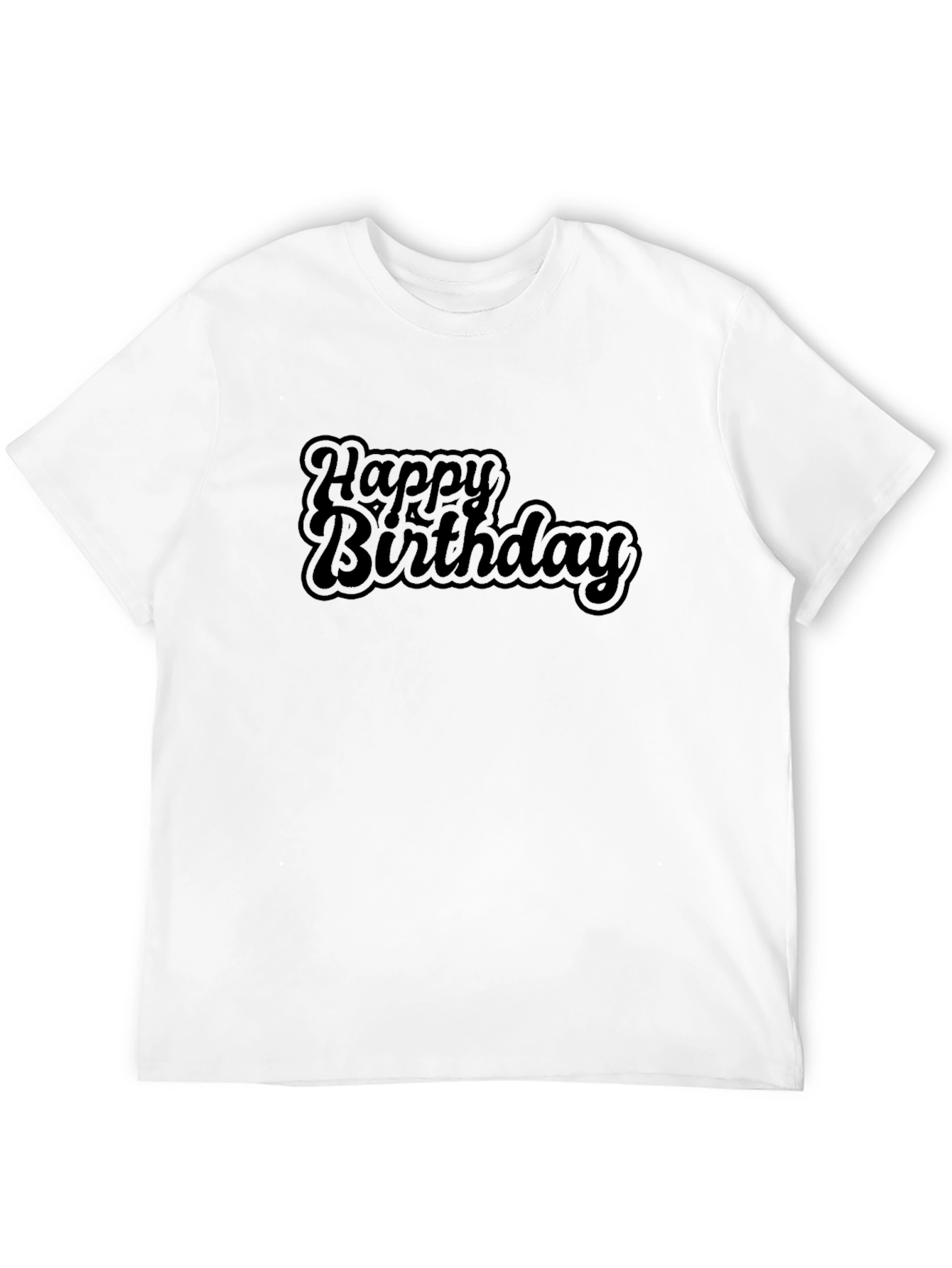 Happy Birthday Black Graphic Tee Shirt