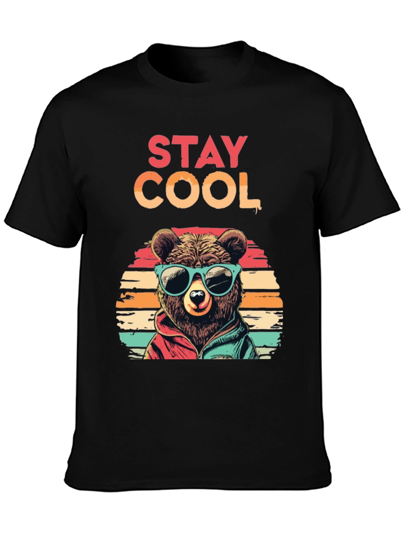 Stay Cool Bear Graphic Tee - Black
