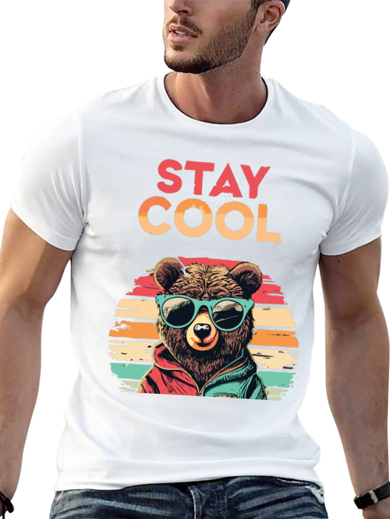 Stay Cool Bear Graphic Tee - Black