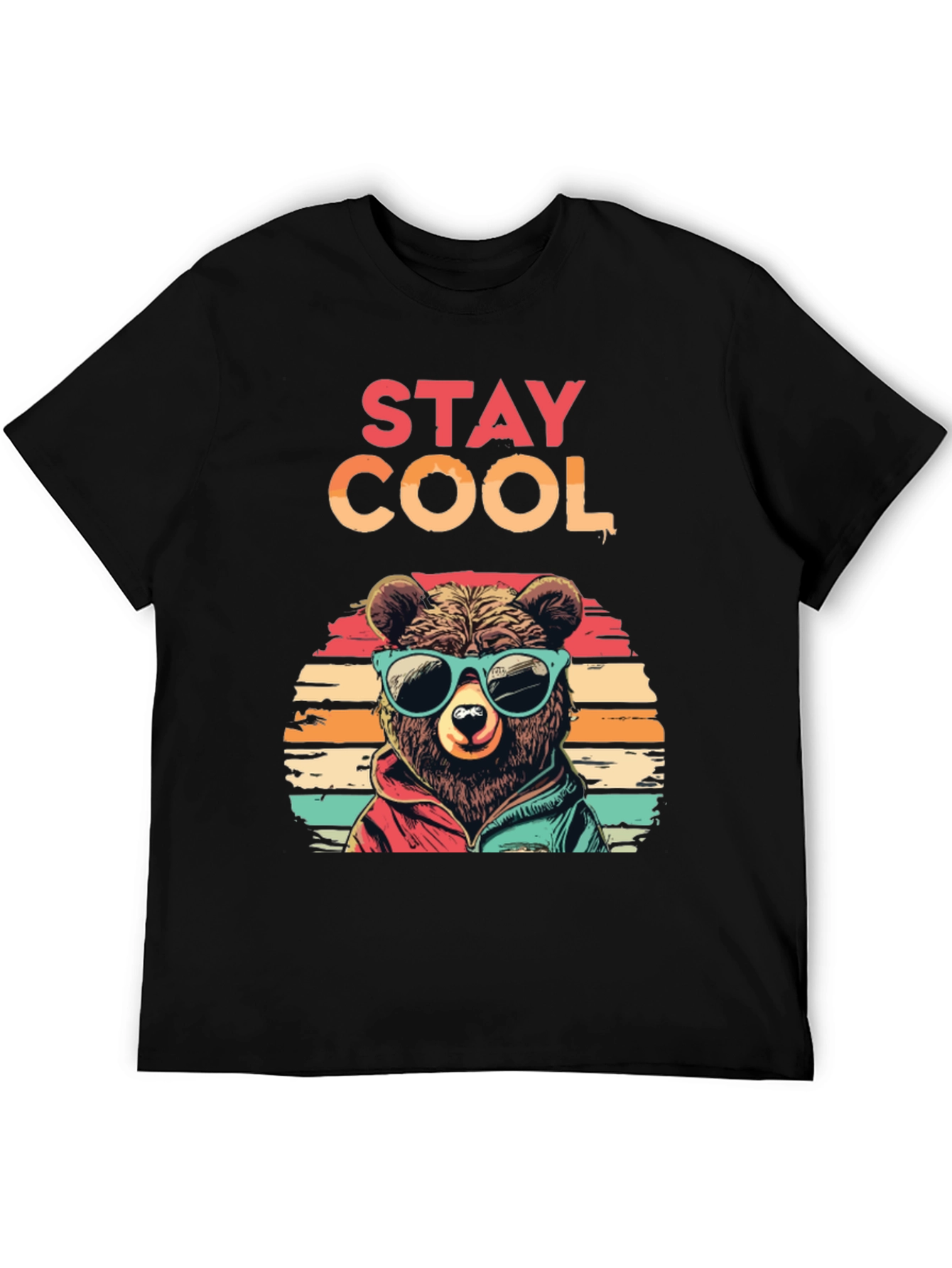Stay Cool Bear Graphic Tee - Black
