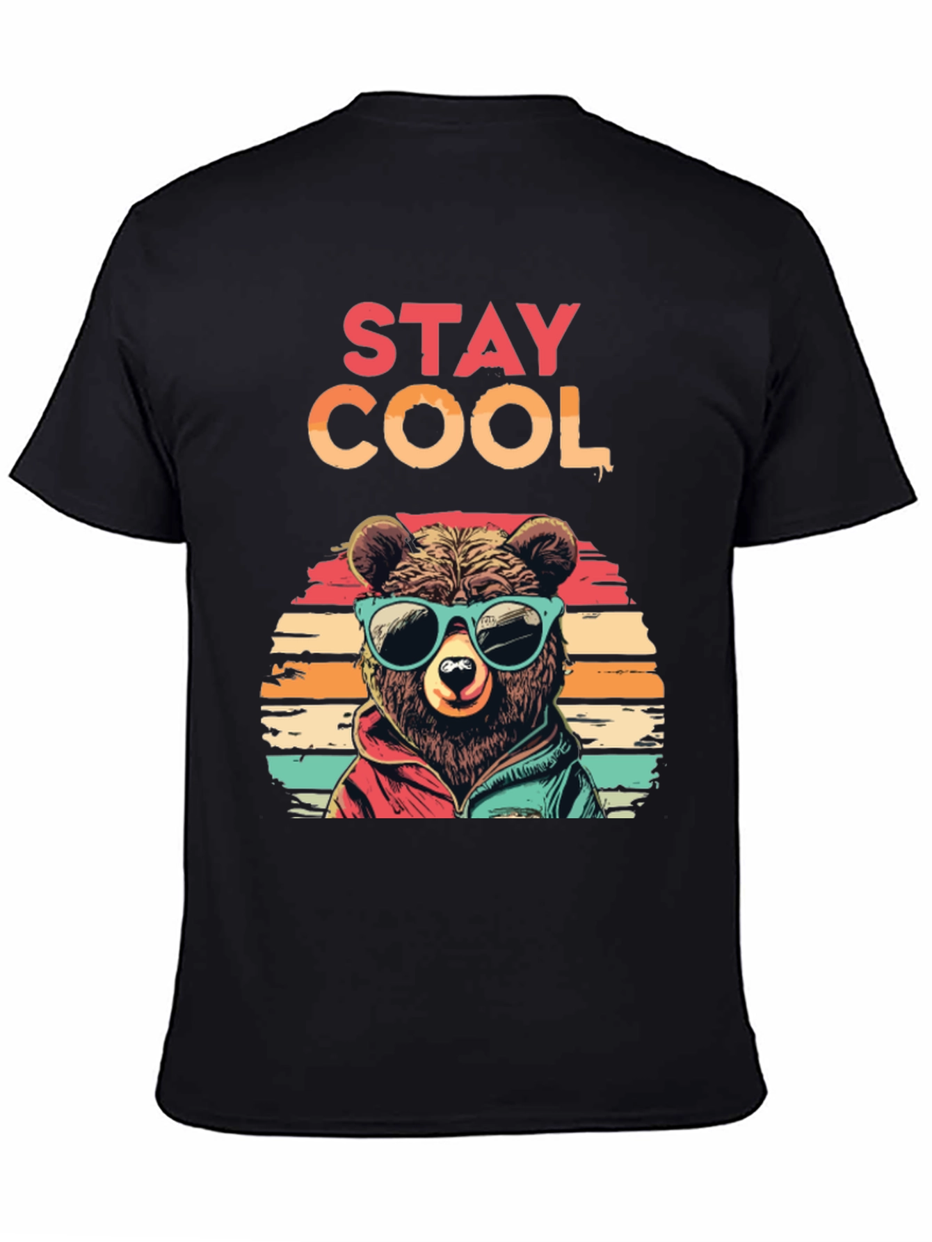 Stay Cool Bear Graphic Tee - Black