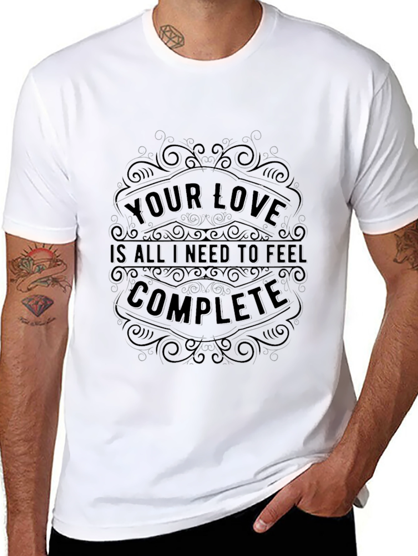 Your Love Completes Me - Black Graphic Tee