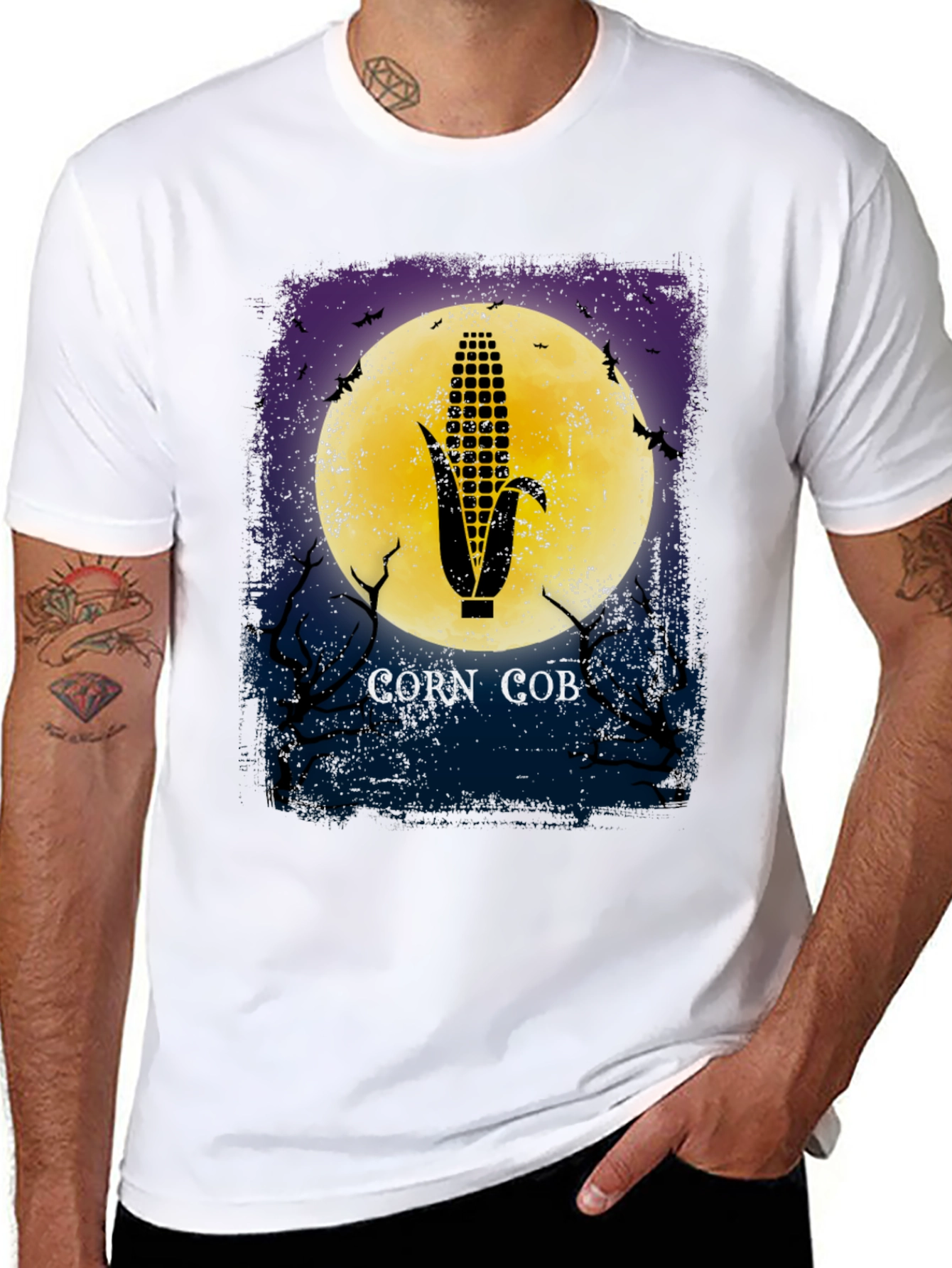Corn Cob Silhouette Halloween Graphic T-Shirt