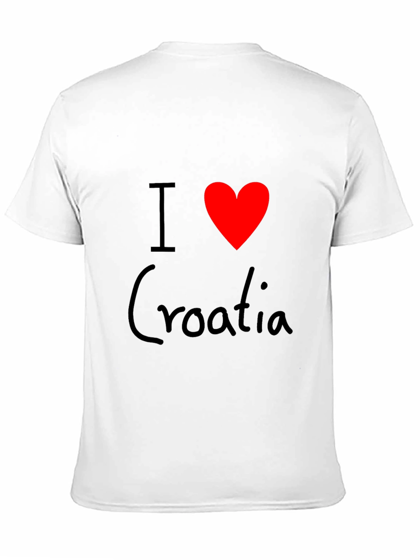 I Love Croatia T-Shirt - Black Cotton Tee