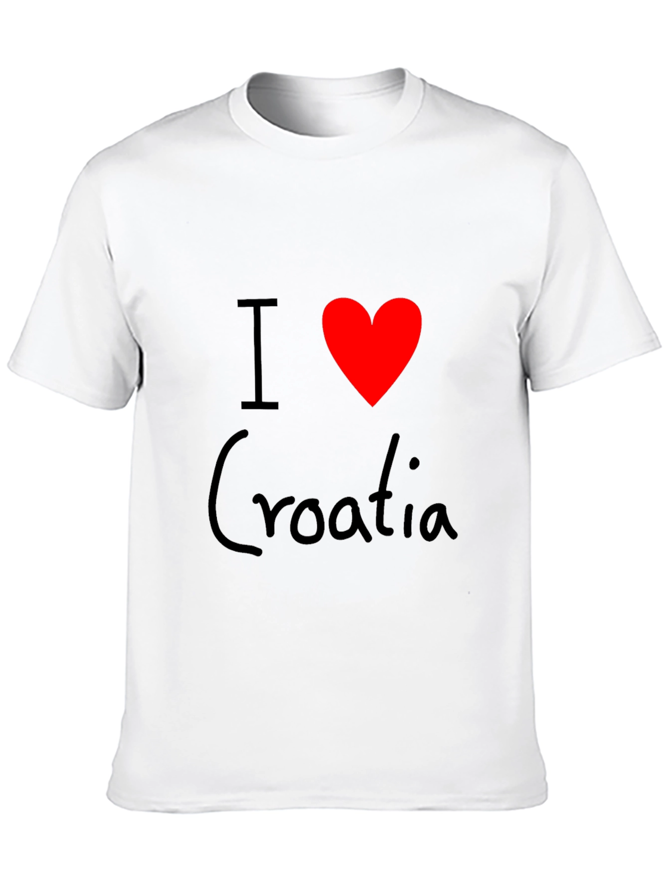 I Love Croatia T-Shirt - Black Cotton Tee