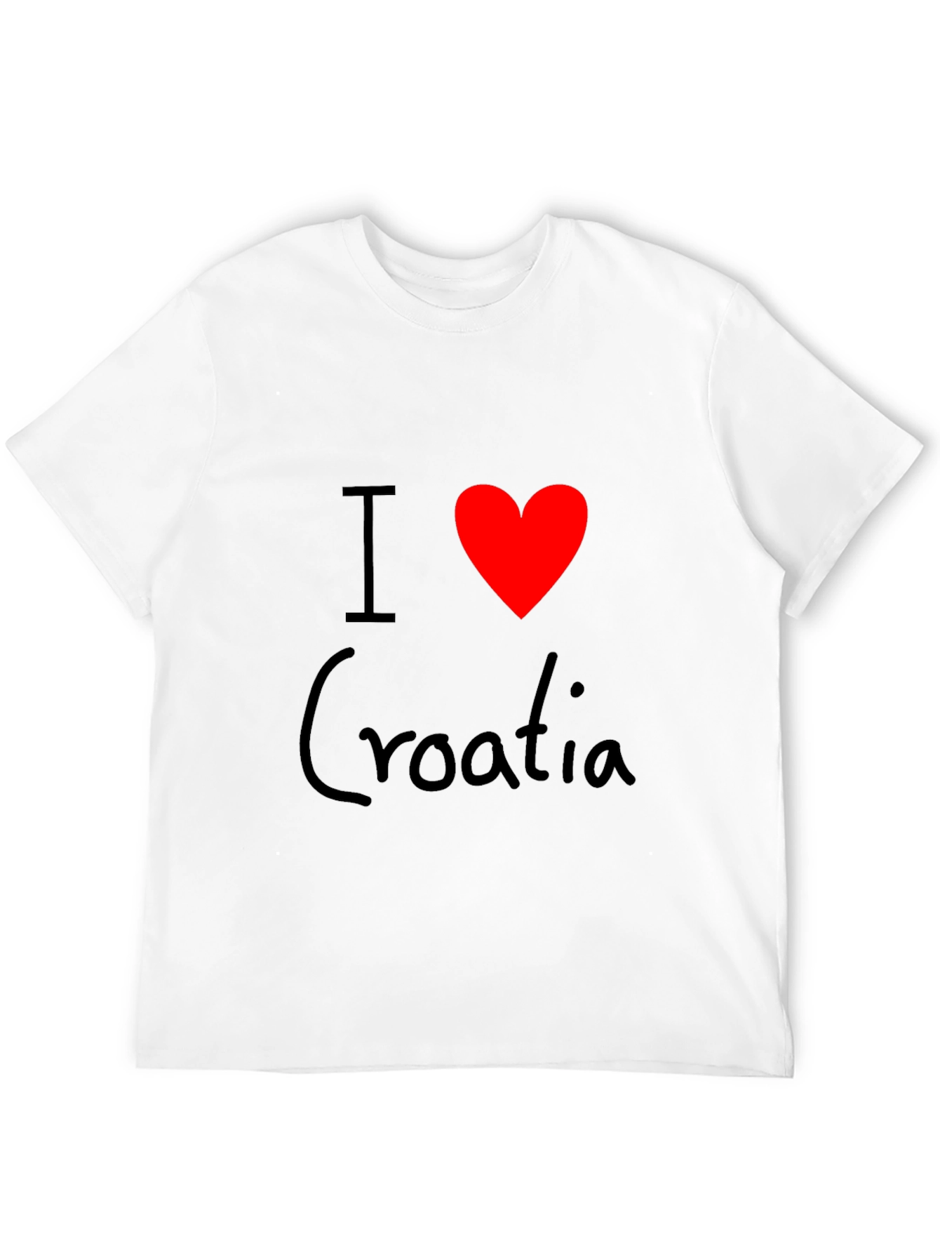 I Love Croatia T-Shirt - Black Cotton Tee