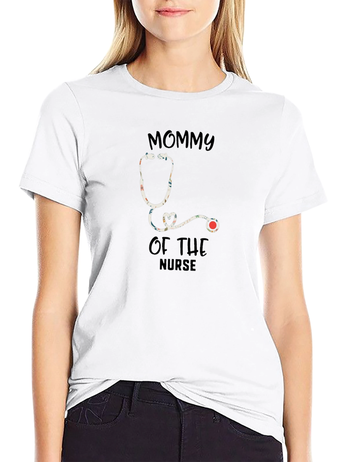 Mommy of the Nurse Stethoscope Graphic Tee