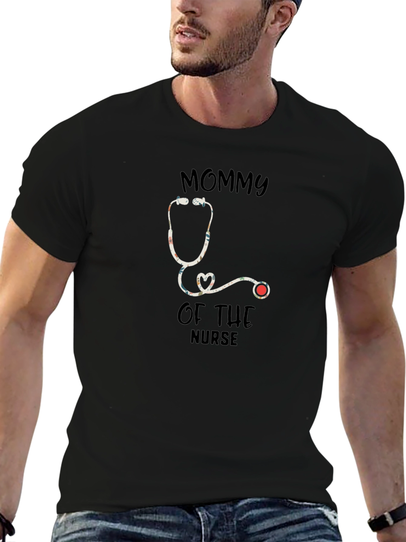 Mommy of the Nurse Stethoscope Graphic Tee