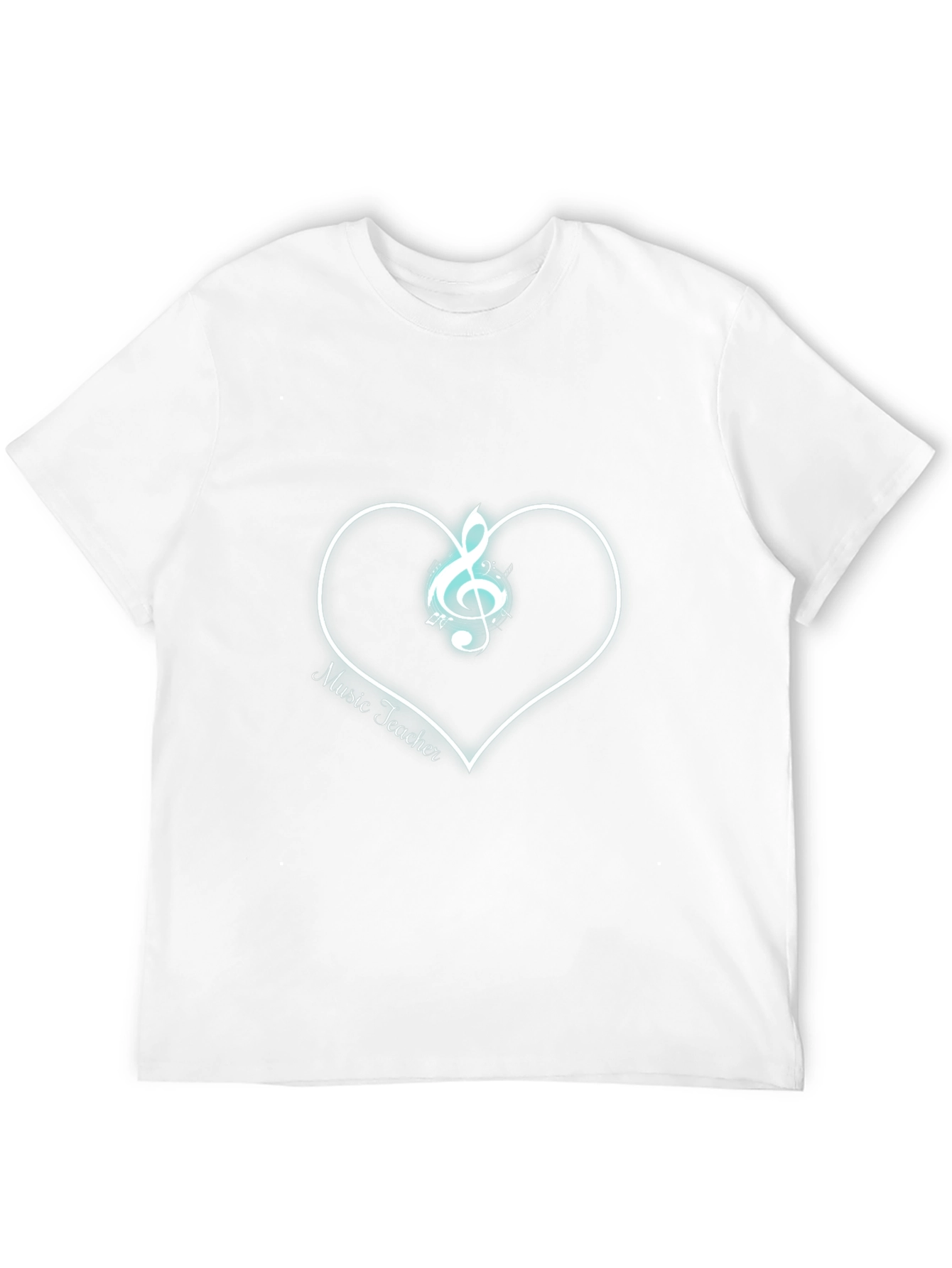 Music Teacher T-Shirt Treble Clef Heart Graphic Tee Black