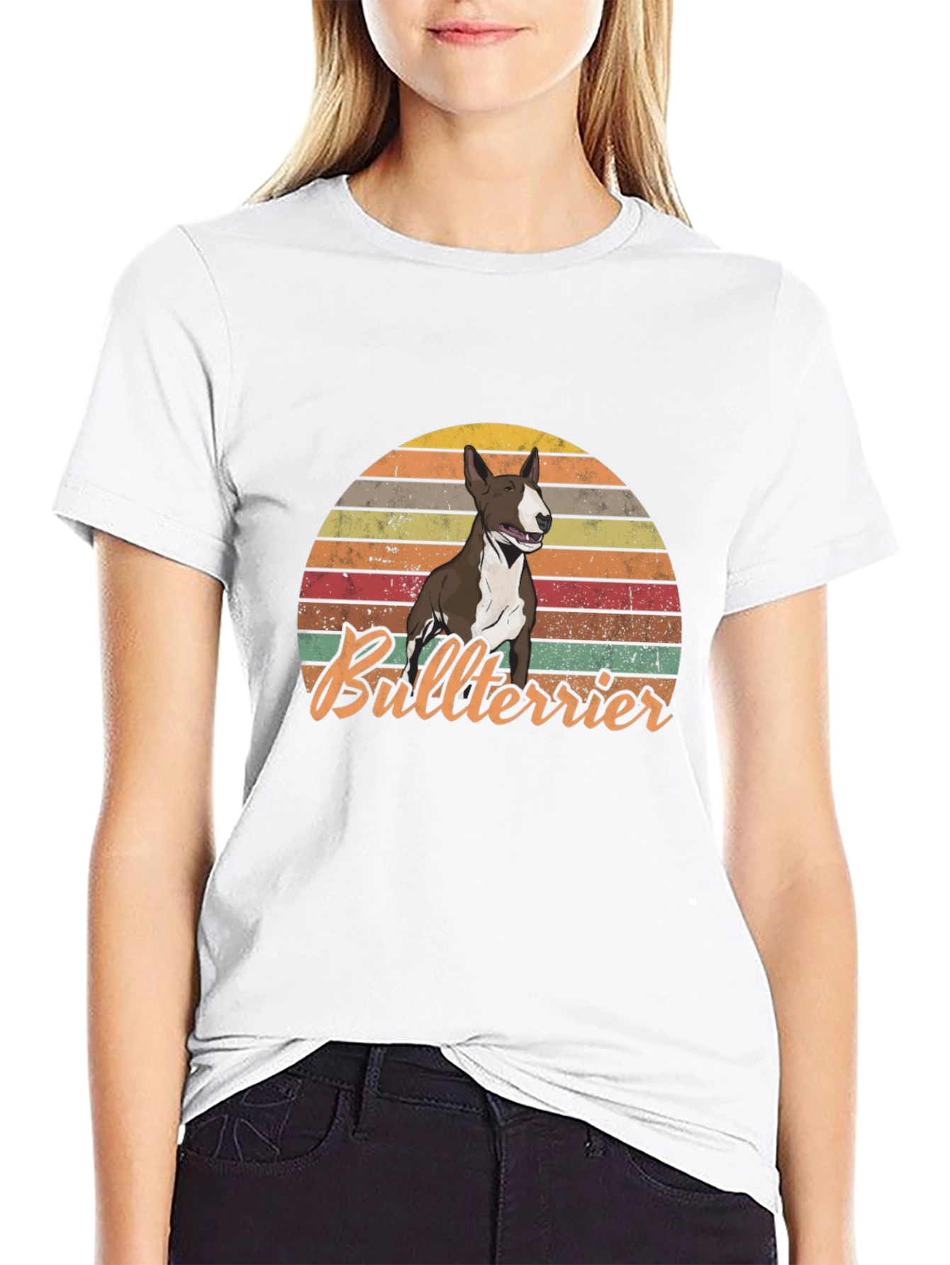 Retro Bullterrier Sunset T-Shirt
