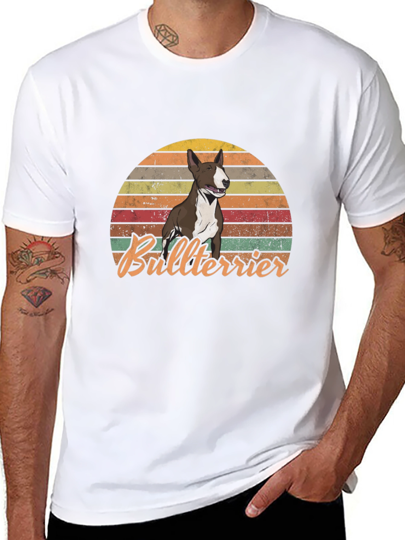 Retro Bullterrier Sunset T-Shirt