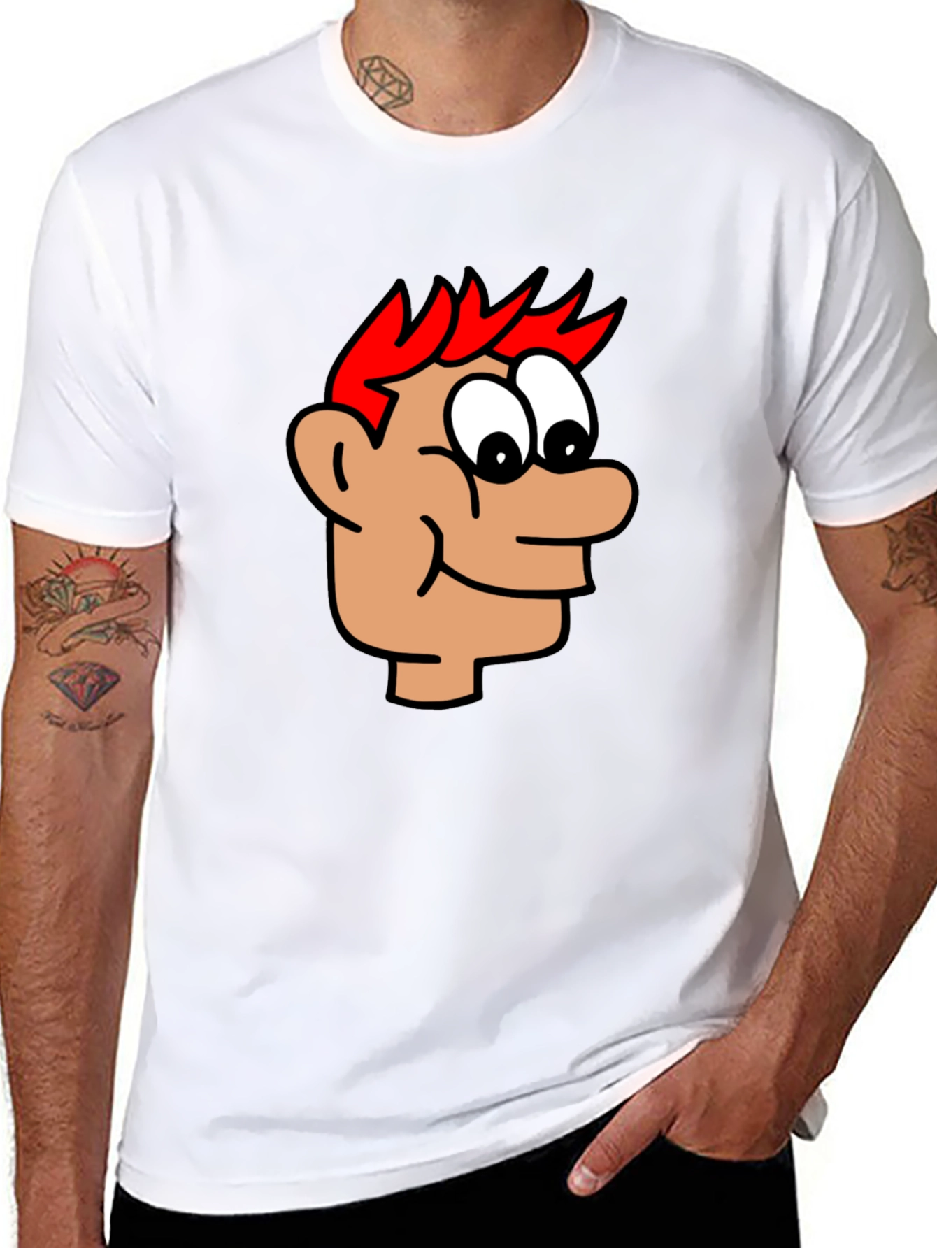 Cartoon Head Black T-Shirt
