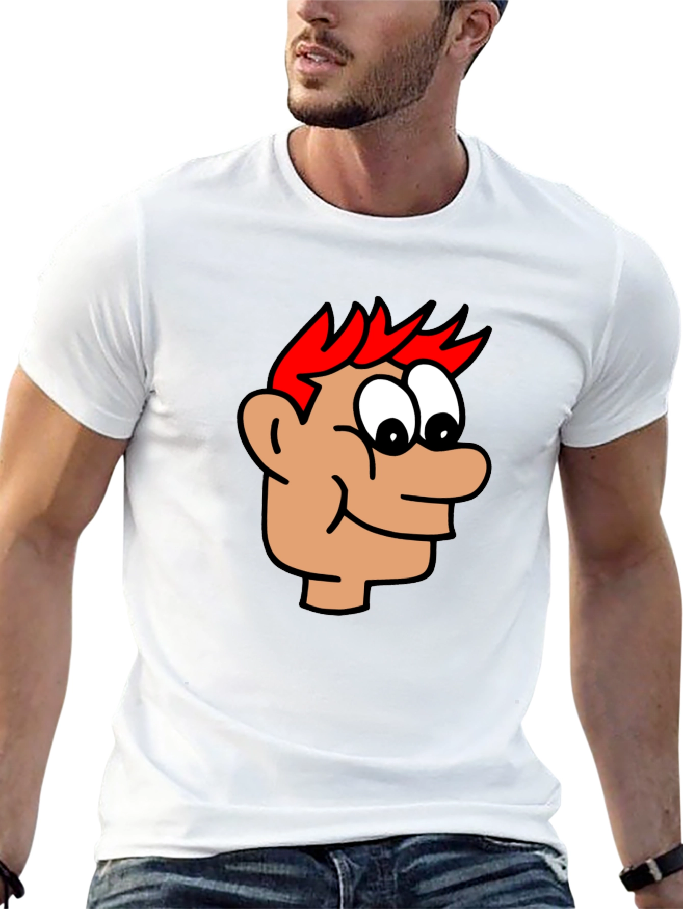 Cartoon Head Black T-Shirt