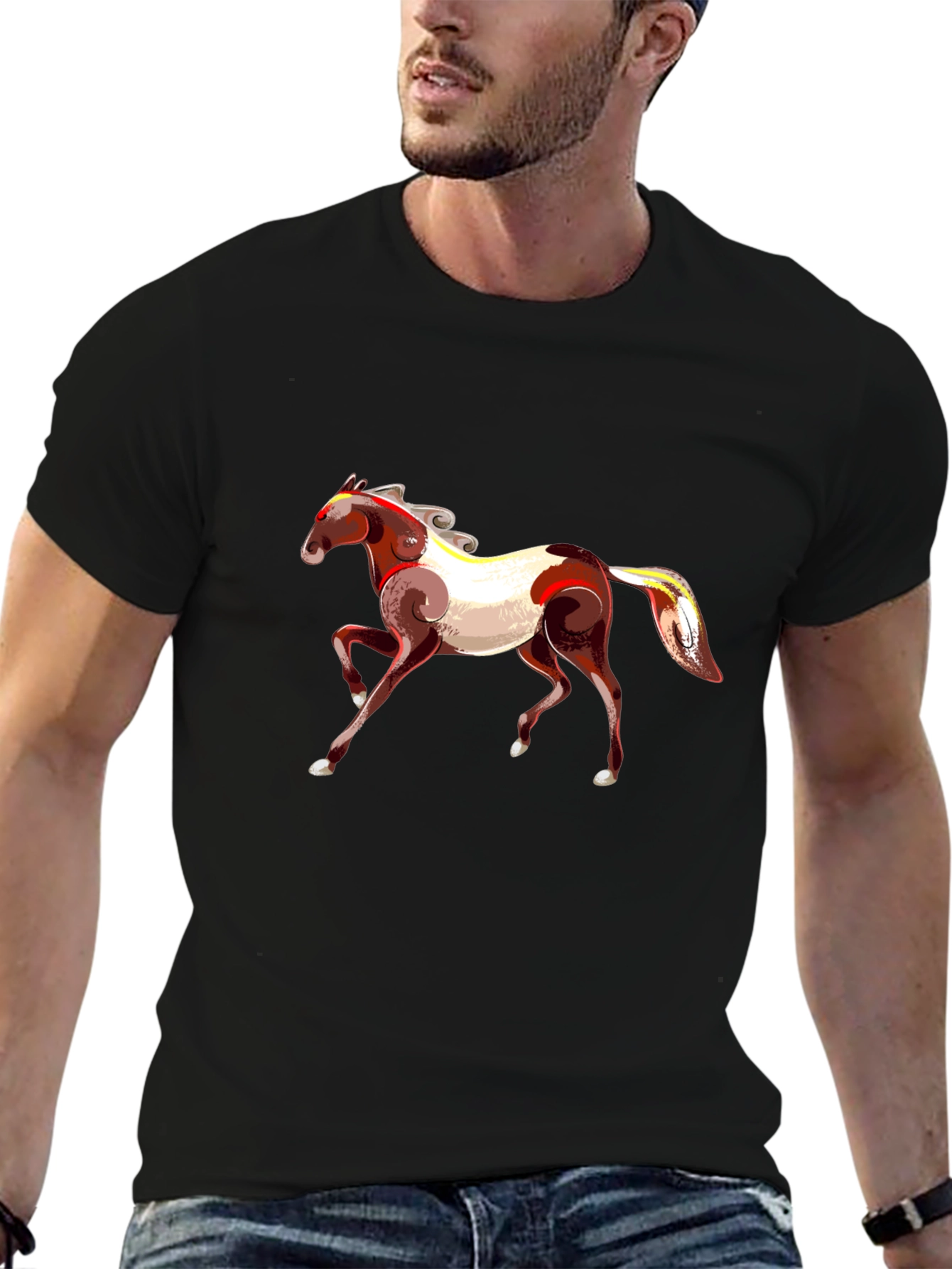 Horse Graphic Black T-Shirt