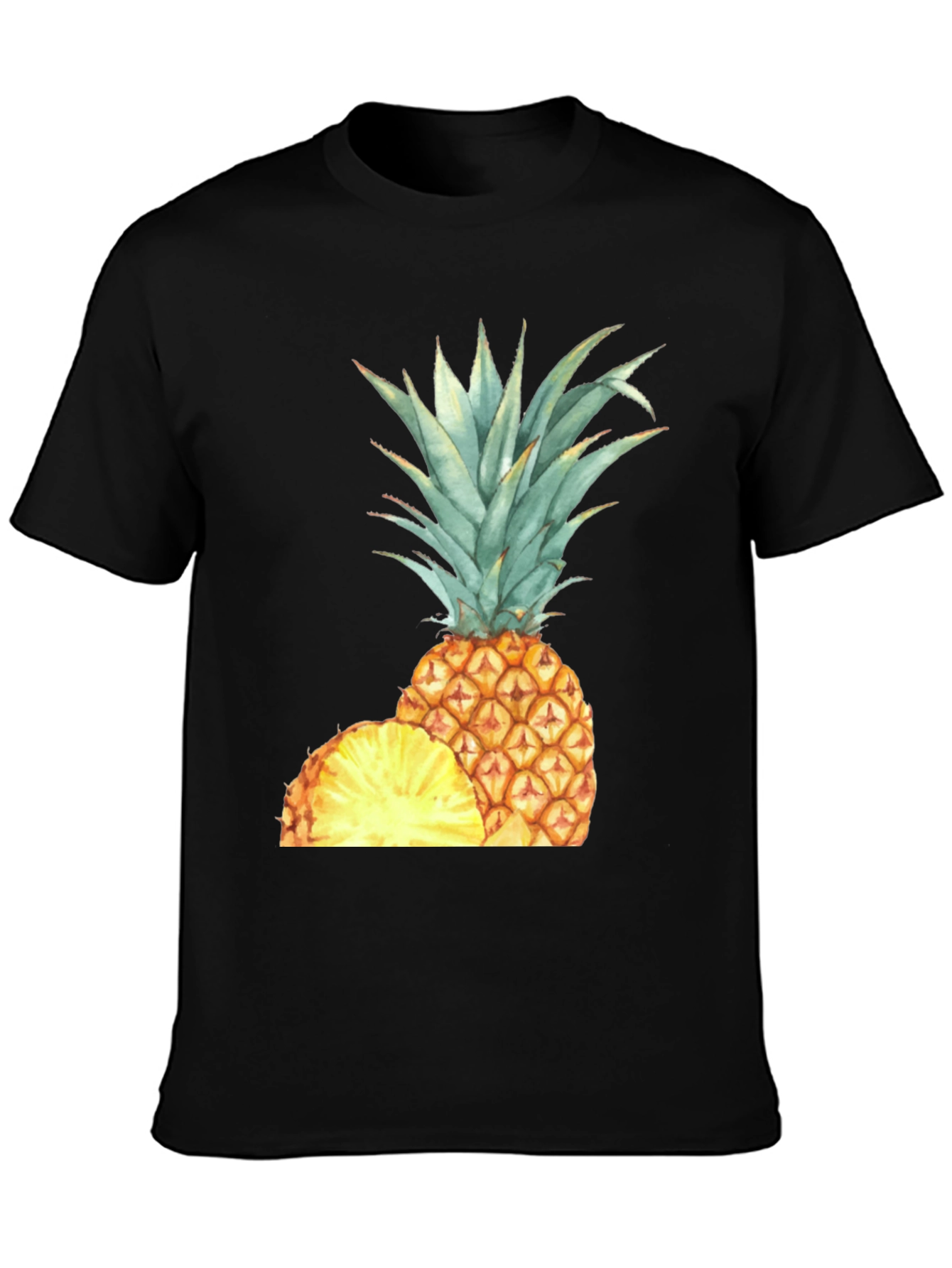 Pineapple Graphic Black T-Shirt