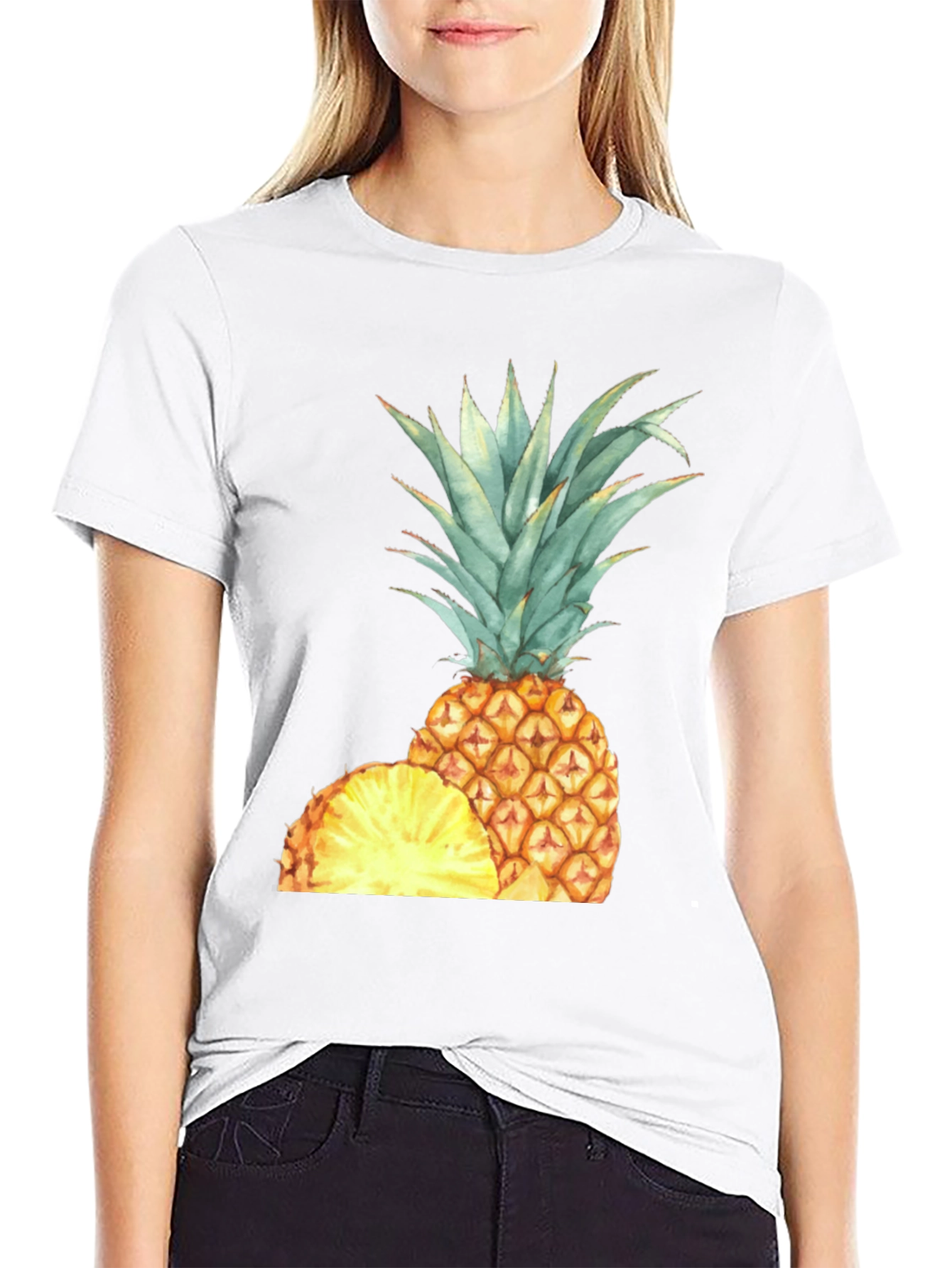 Pineapple Graphic Black T-Shirt