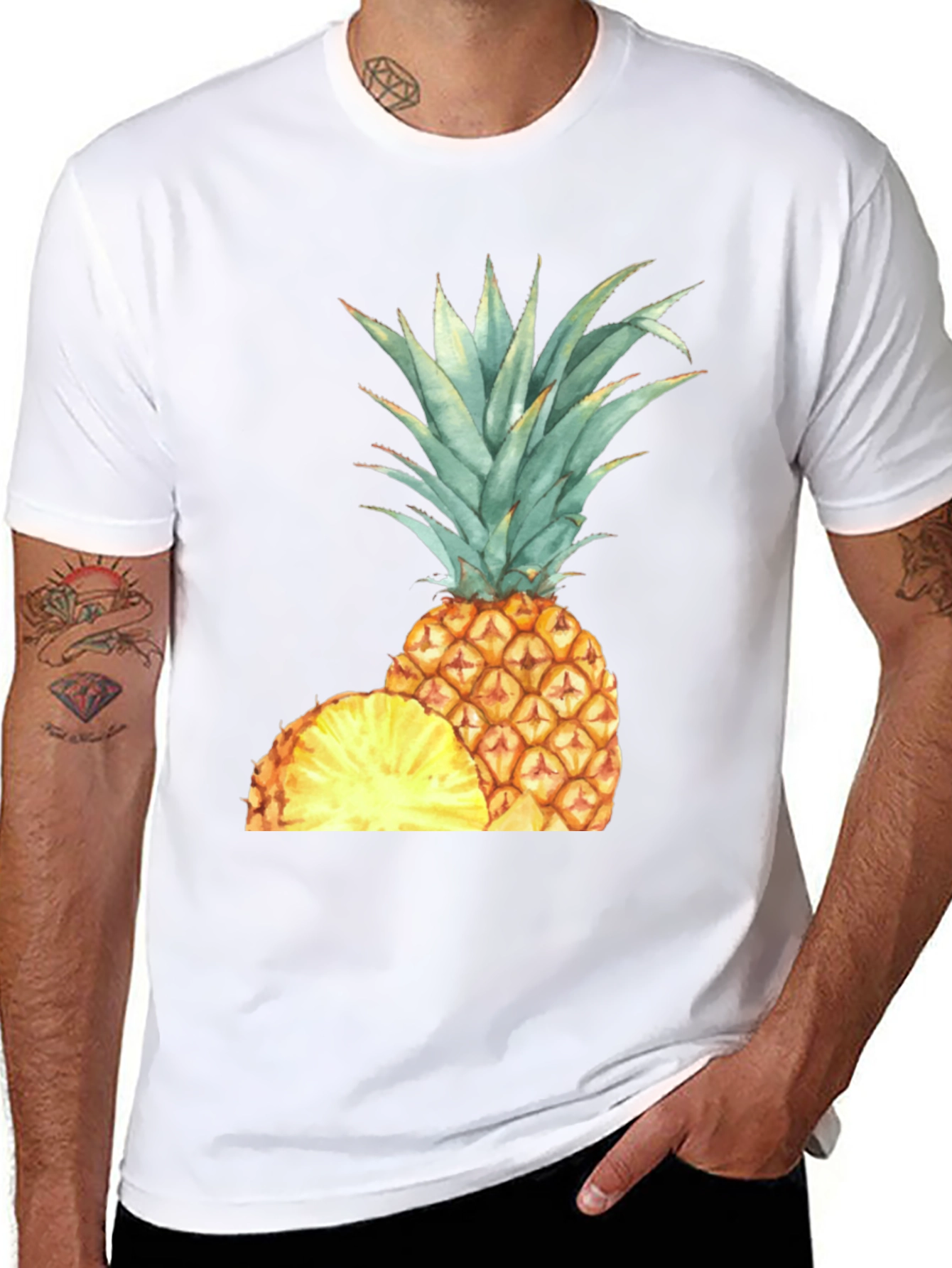 Pineapple Graphic Black T-Shirt