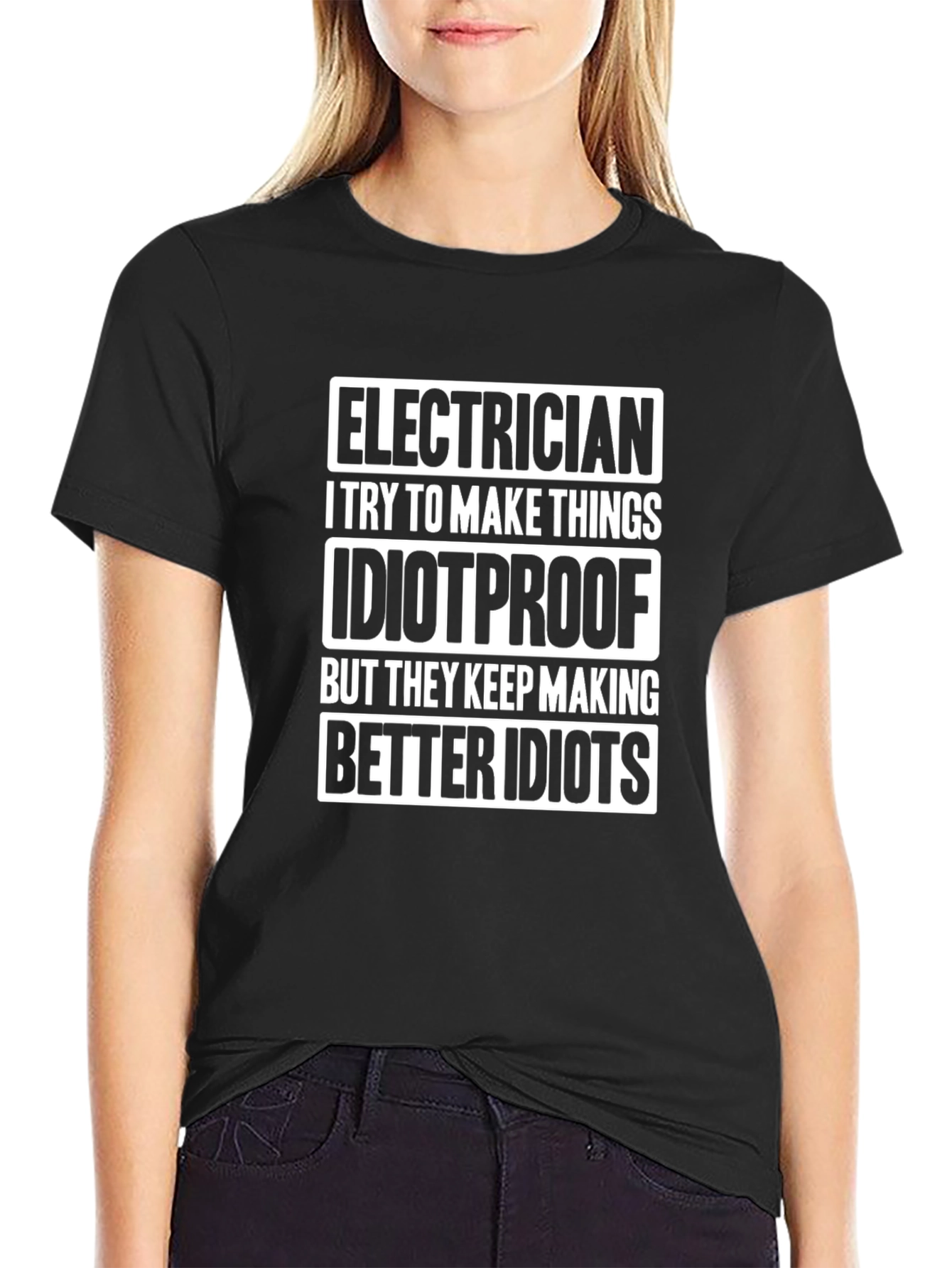 Electrician Idiotproof Humor Graphic Tee