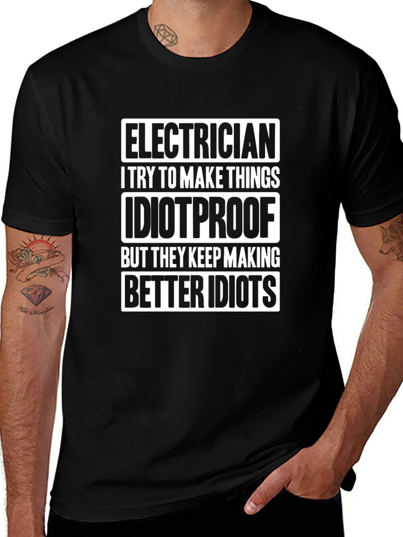 Electrician Idiotproof Humor Graphic Tee