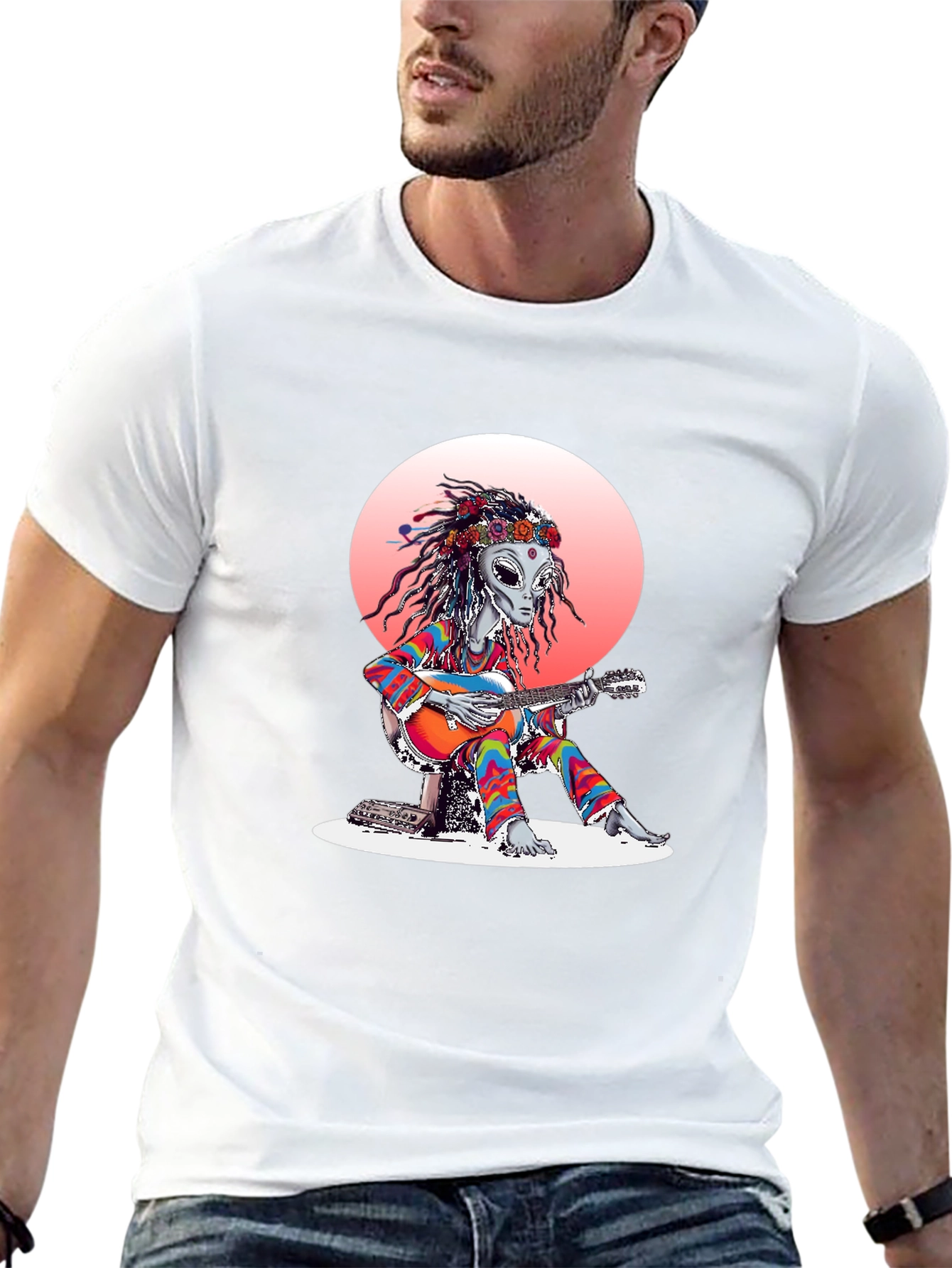 Alien Musician Graphic T-Shirt