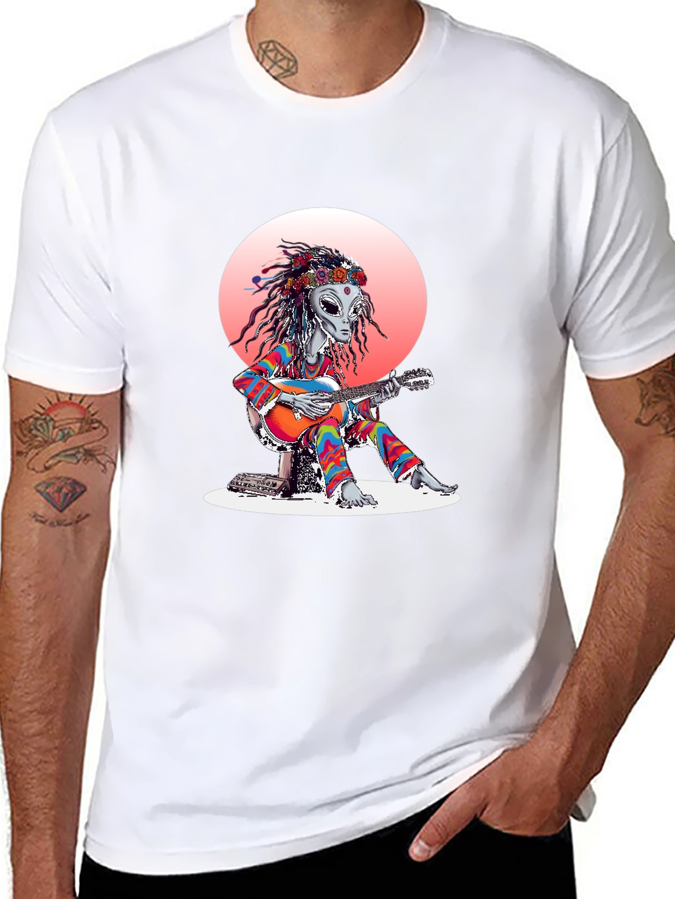 Alien Musician Graphic T-Shirt