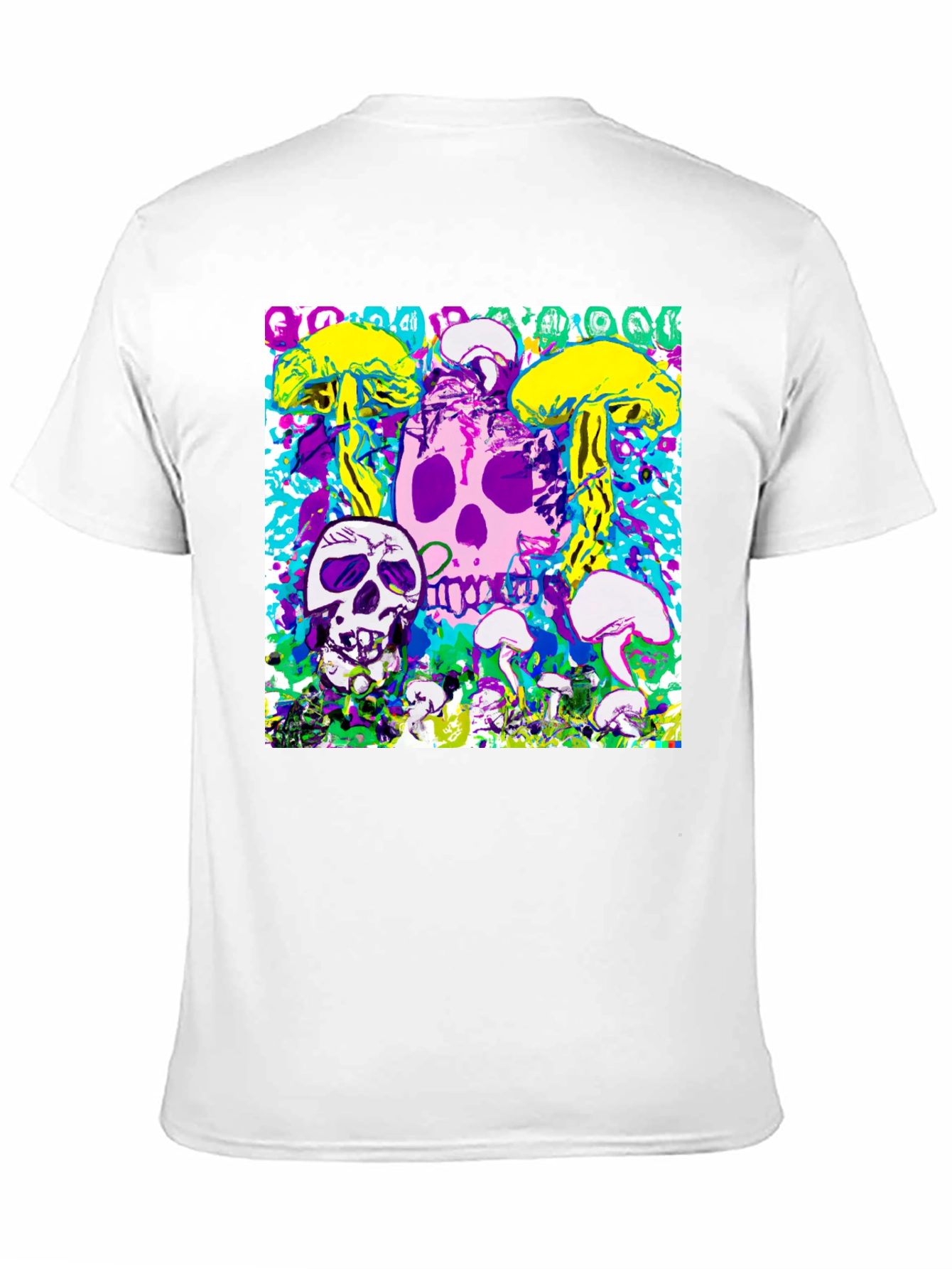 Psychedelic Skull & Mushroom Graphic Tee