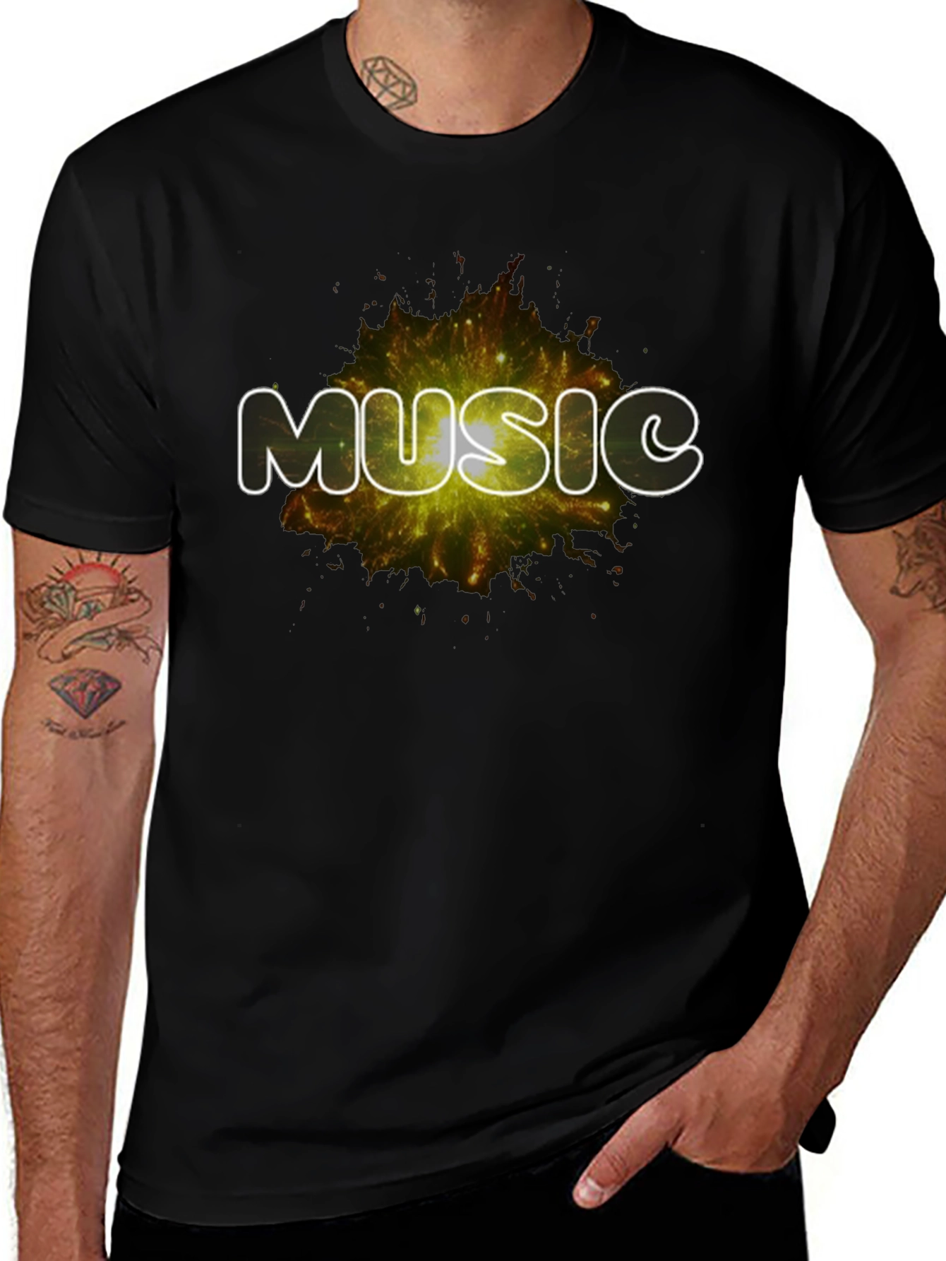 Music Explosion Black T-Shirt
