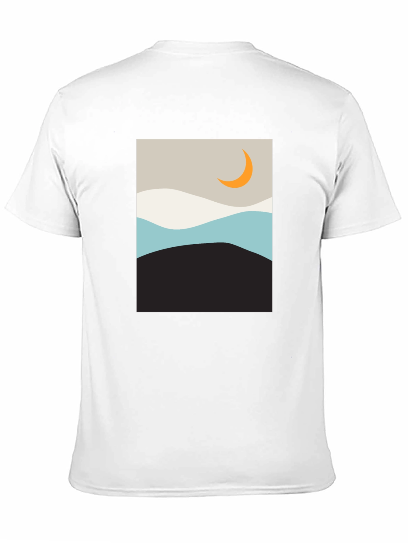 Minimalist Moon Graphic T-Shirt - Black