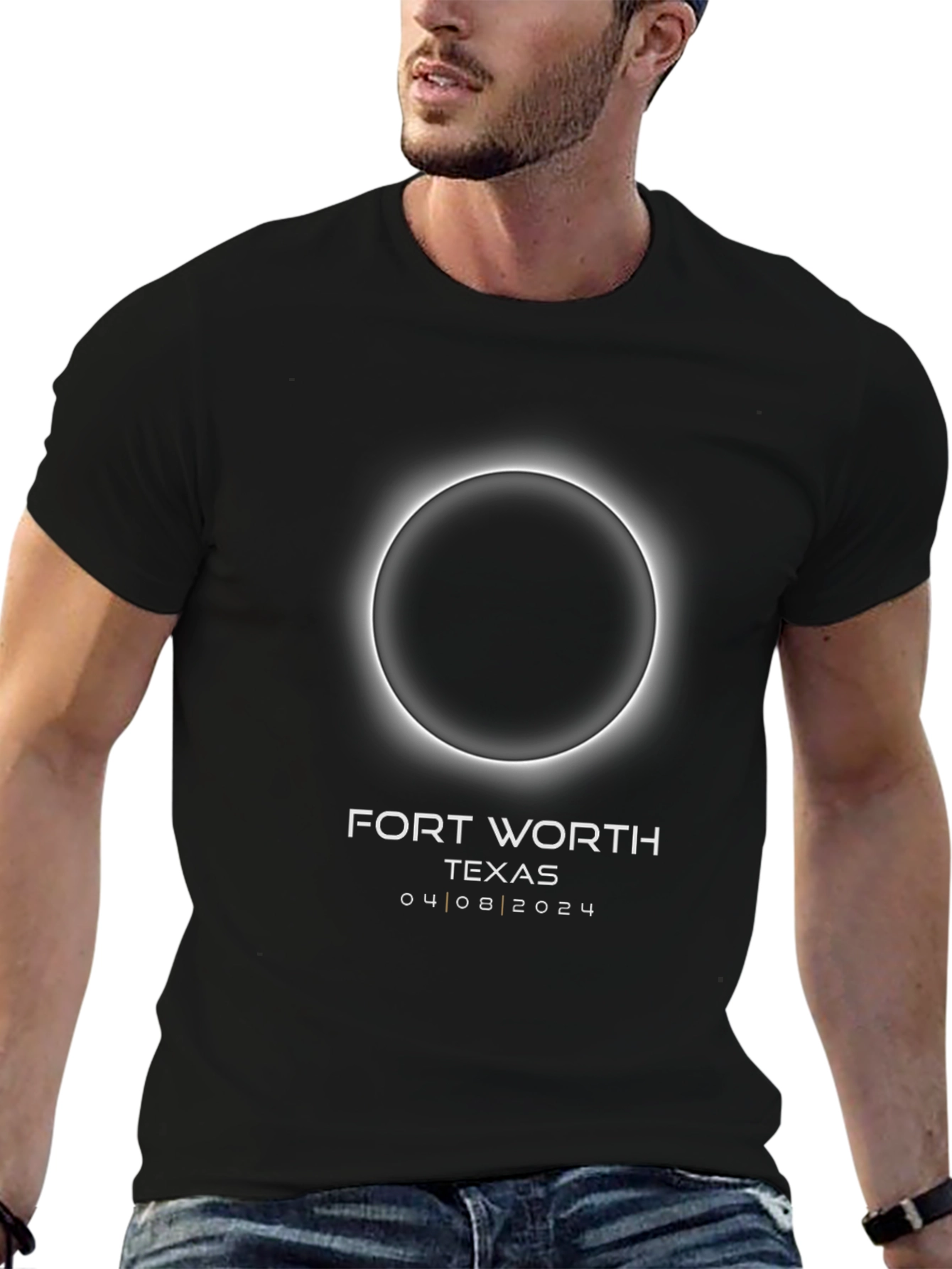 Fort Worth Texas Eclipse 2024 Black T-Shirt