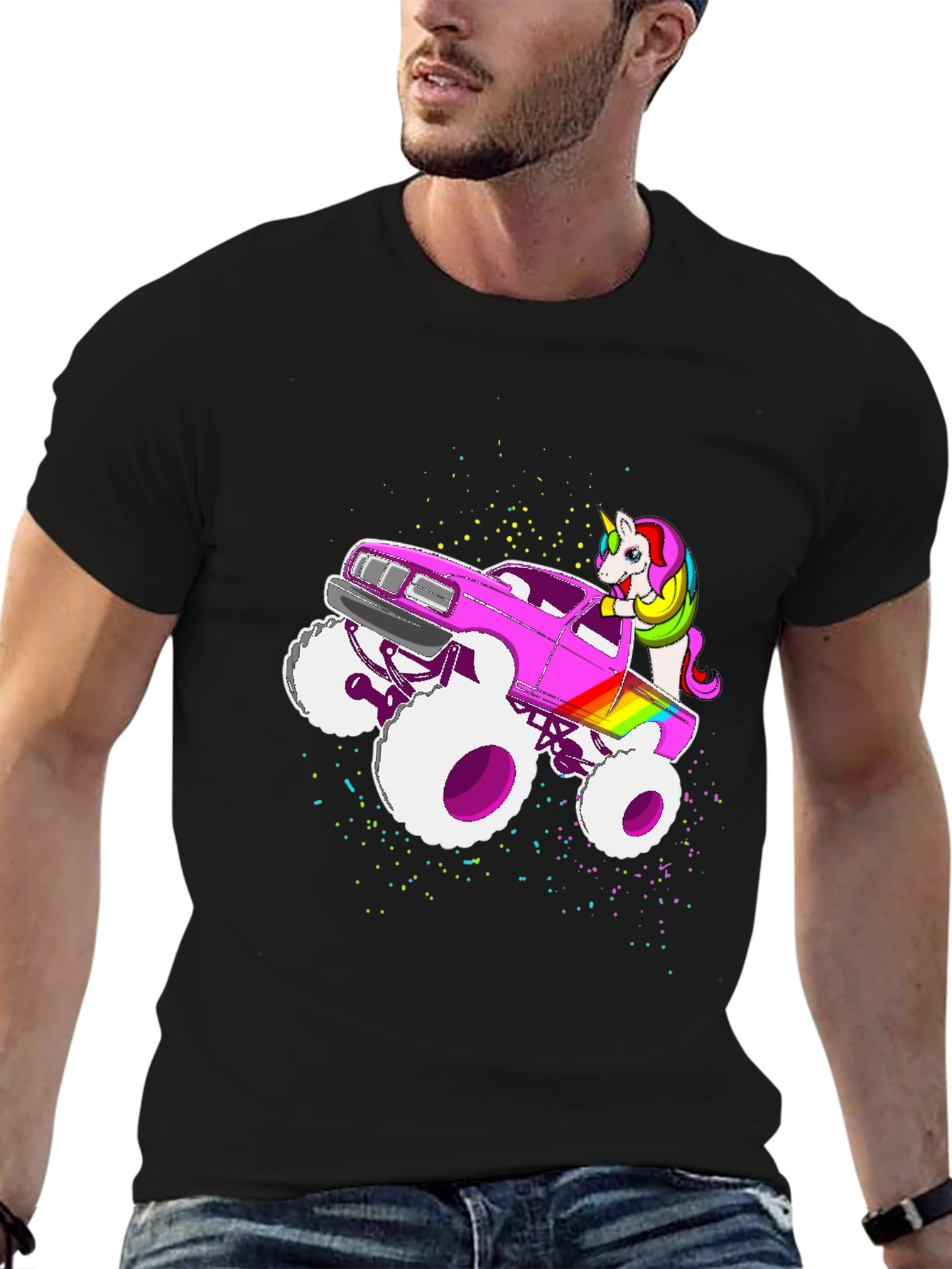 Unicorn Monster Truck Graphic T-Shirt