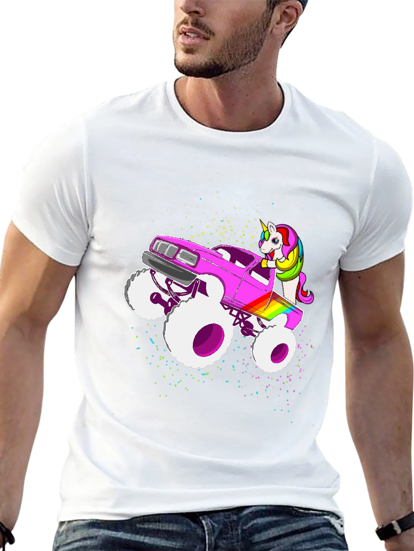 Unicorn Monster Truck Graphic T-Shirt