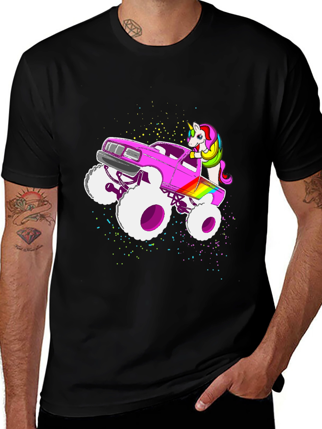 Unicorn Monster Truck Graphic T-Shirt